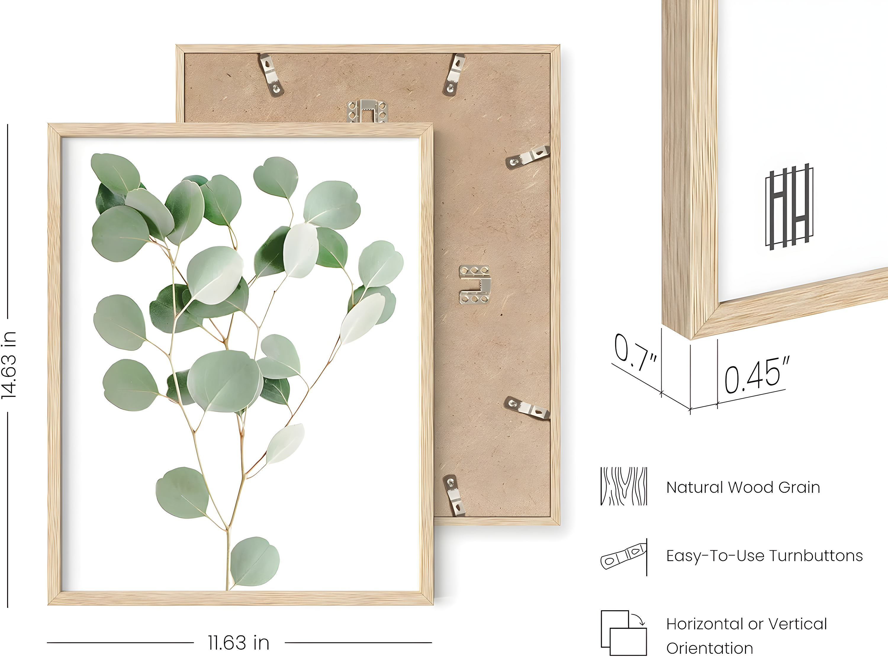 IDEA4WALL Minimal Botanical " IDEA4WALL Framed Pastel Green Forest Leaf Variety Wall Art, Set Of 4 Nature Wilderness Wall Decor Prints, Botanical Floral Wall Decor For Living Room, Bedroom " 4 - Pieces