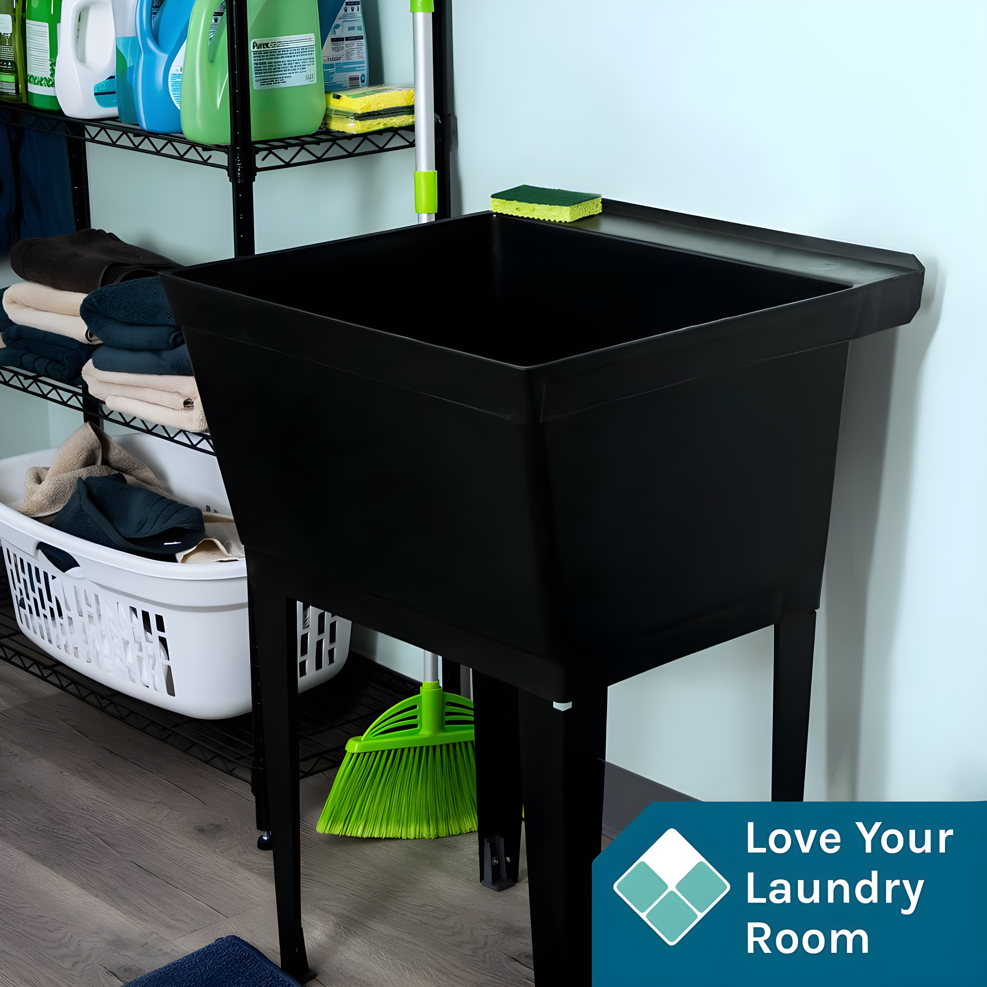 23.5'' L x 23.5'' W Free Standing Laundry Sink