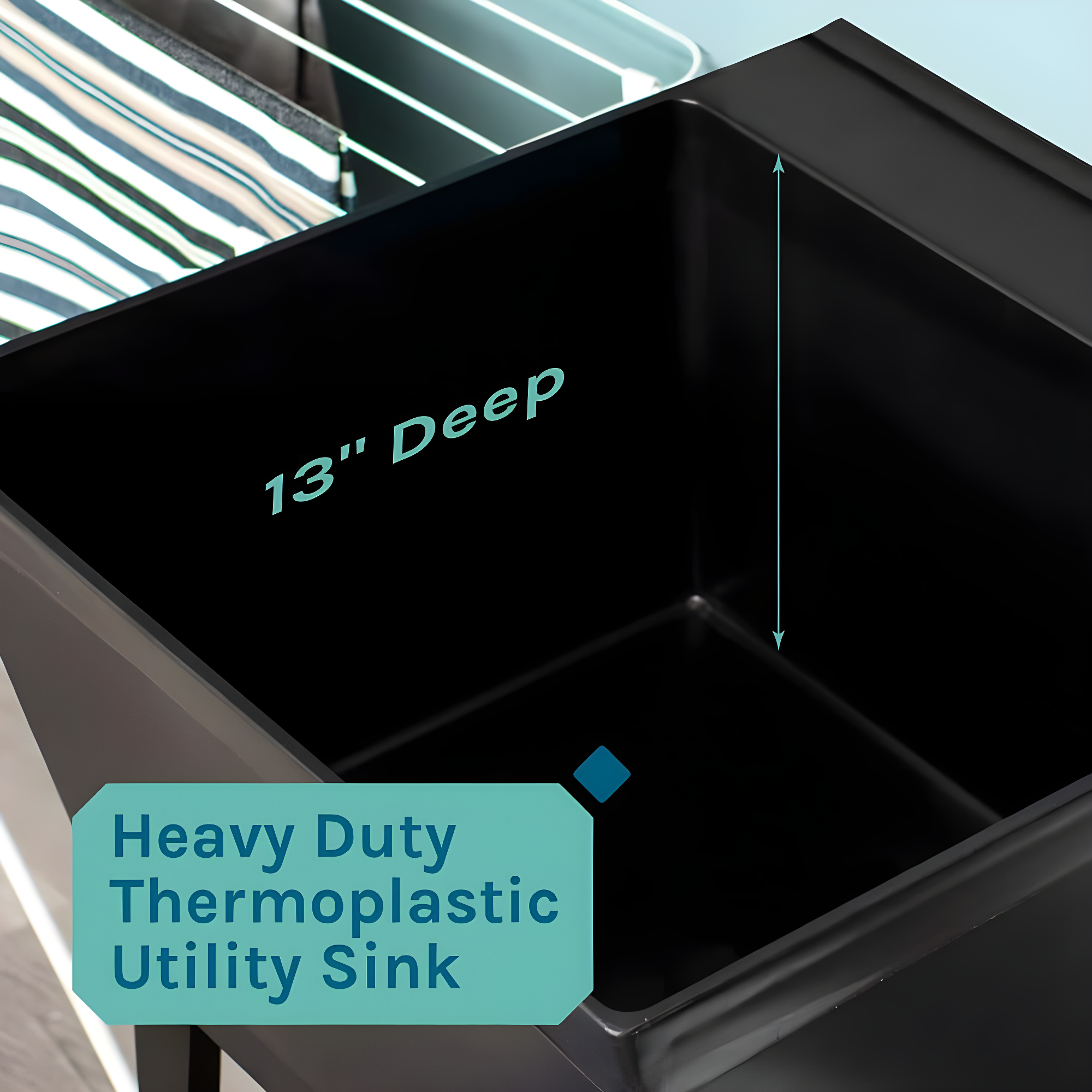 23.5'' L x 23.5'' W Free Standing Laundry Sink