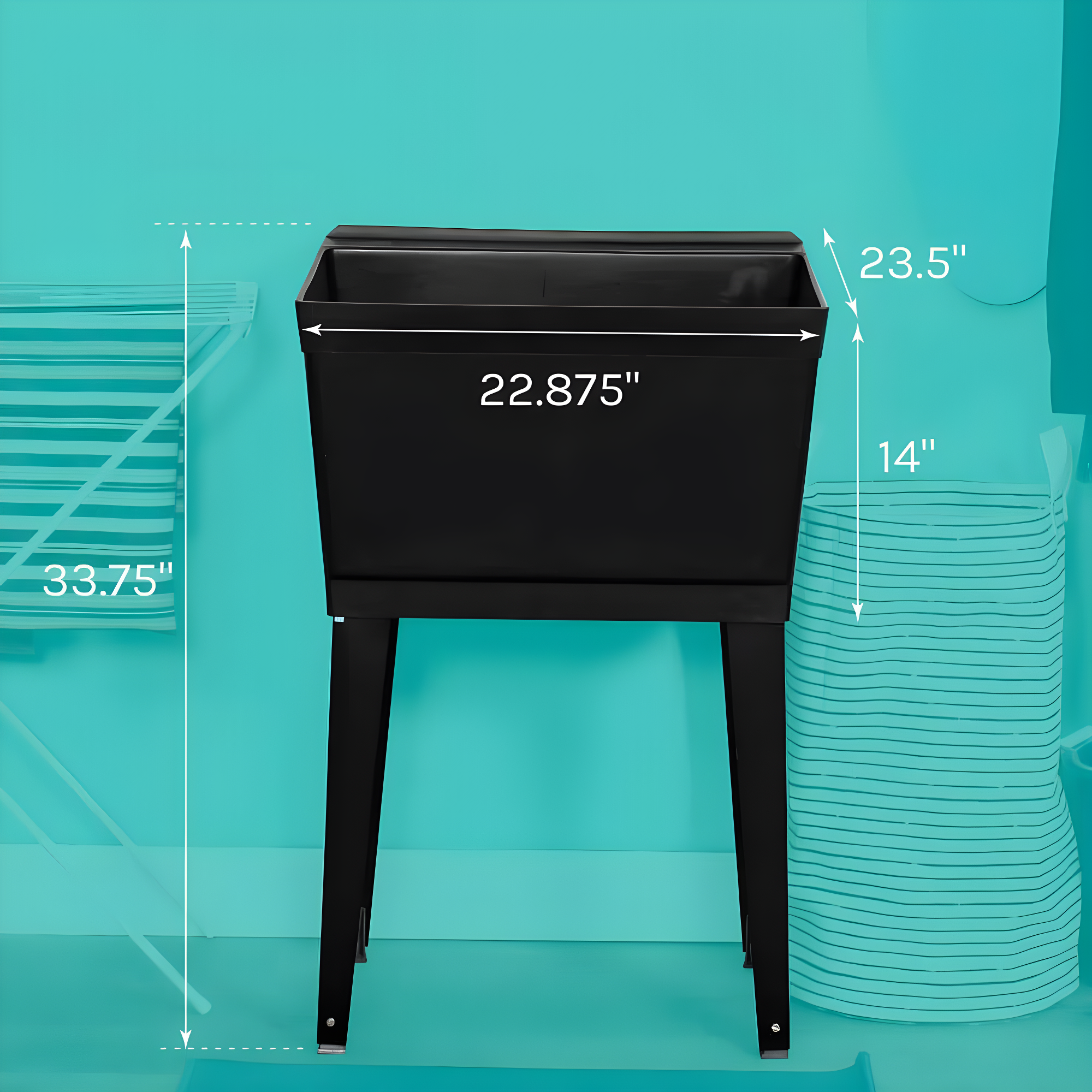 23.5'' L x 23.5'' W Free Standing Laundry Sink