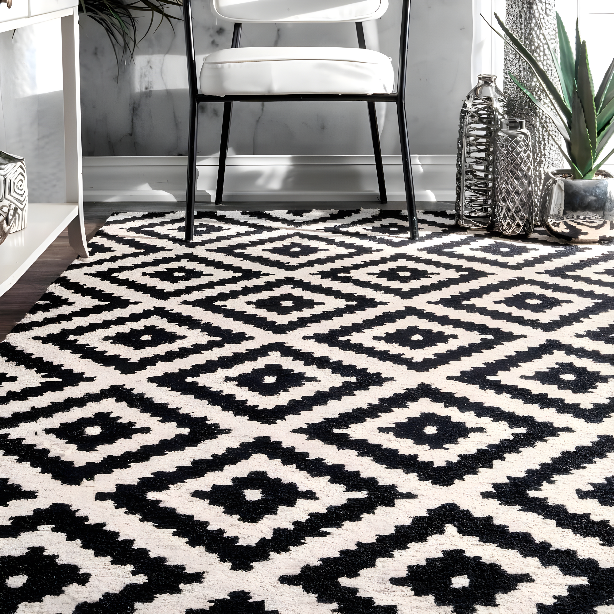 Kellee Contemporary Black 10 ft. x 14 ft. Area Rug
