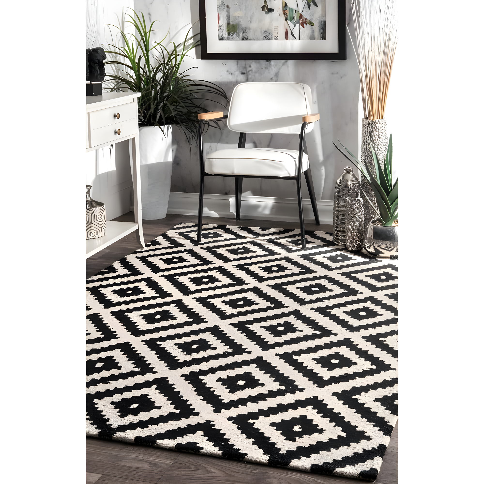 Kellee Contemporary Black 10 ft. x 14 ft. Area Rug