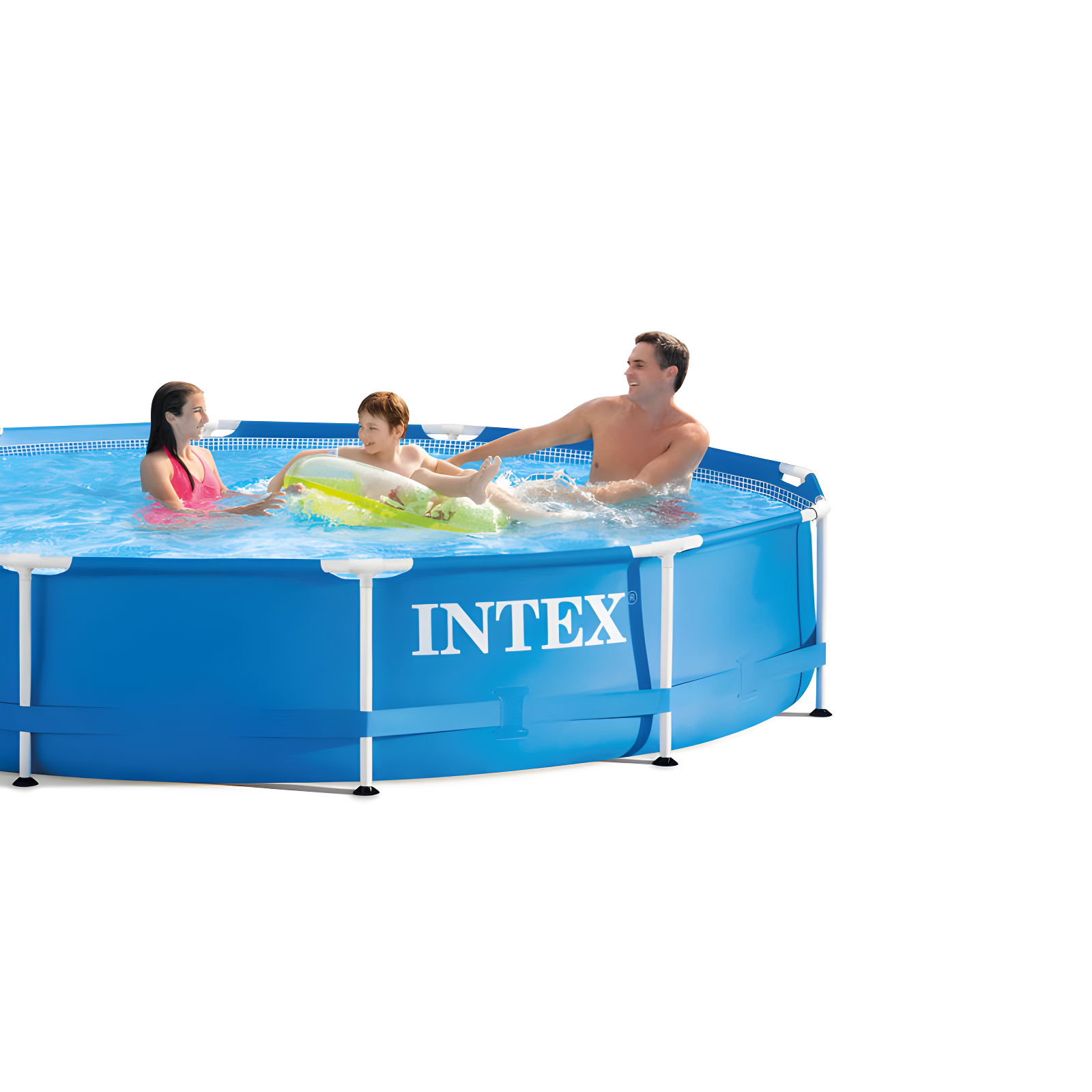 Intex Intex Round Metal Frame Outdoor Backyard Above Ground Swimming Pool
