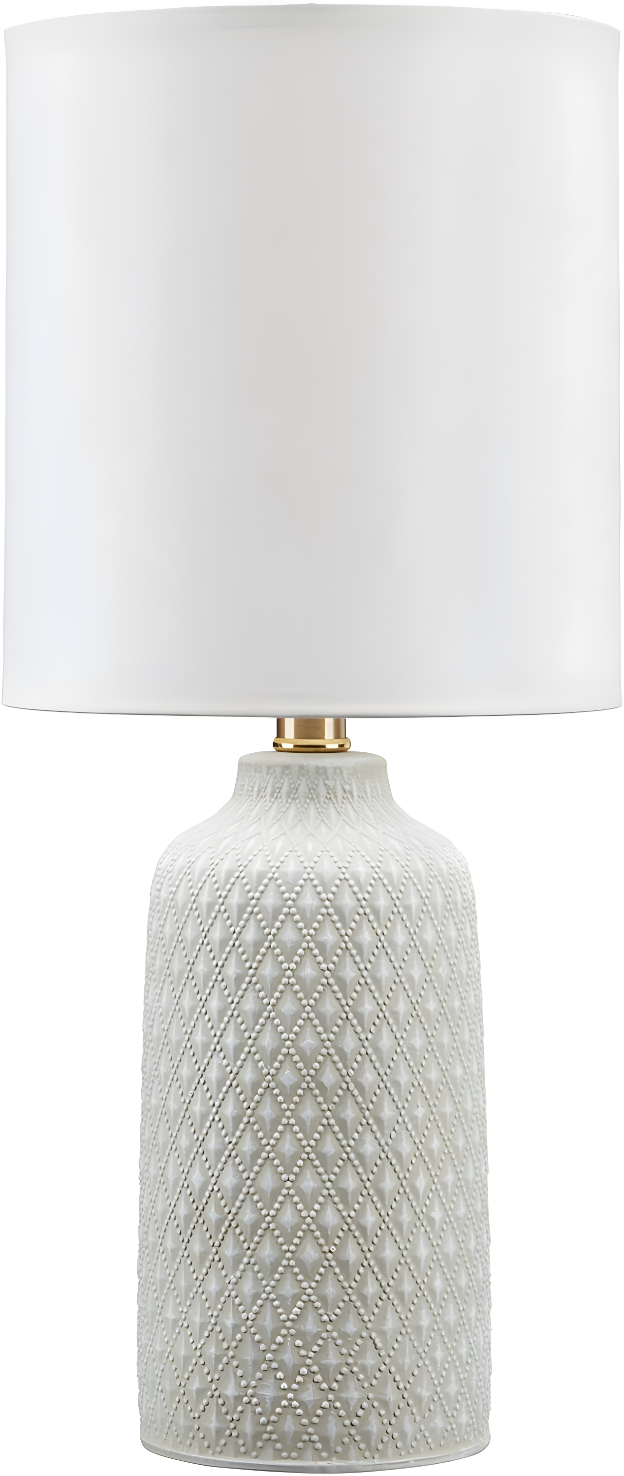 Donnford Ceramic Table Lamp Gray/White - Signature Design by Ashley: Modern Accent, 1-Way Switch, UL Listed