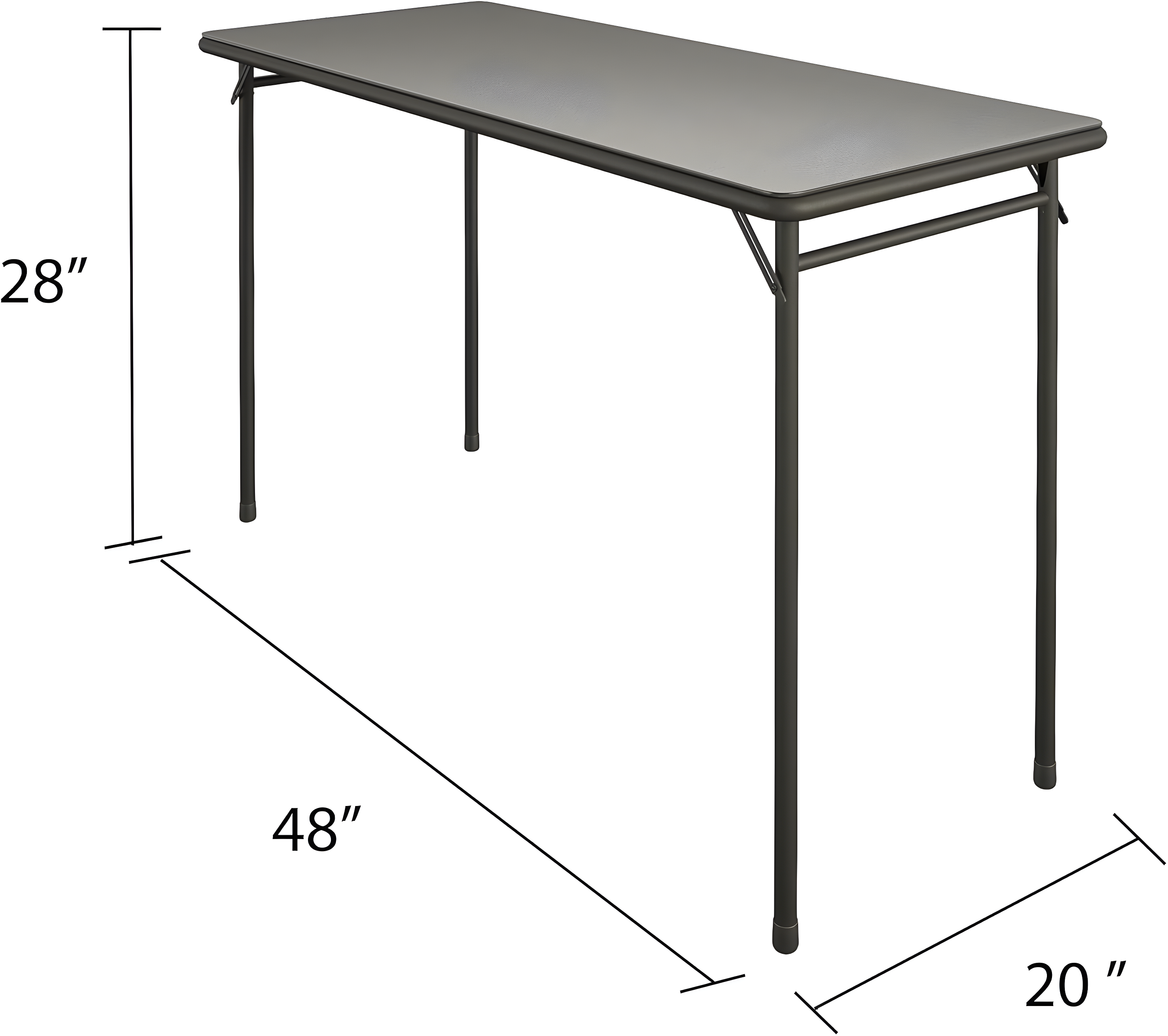 COSCO 20" x 48" Vinyl Top Serving Folding Table