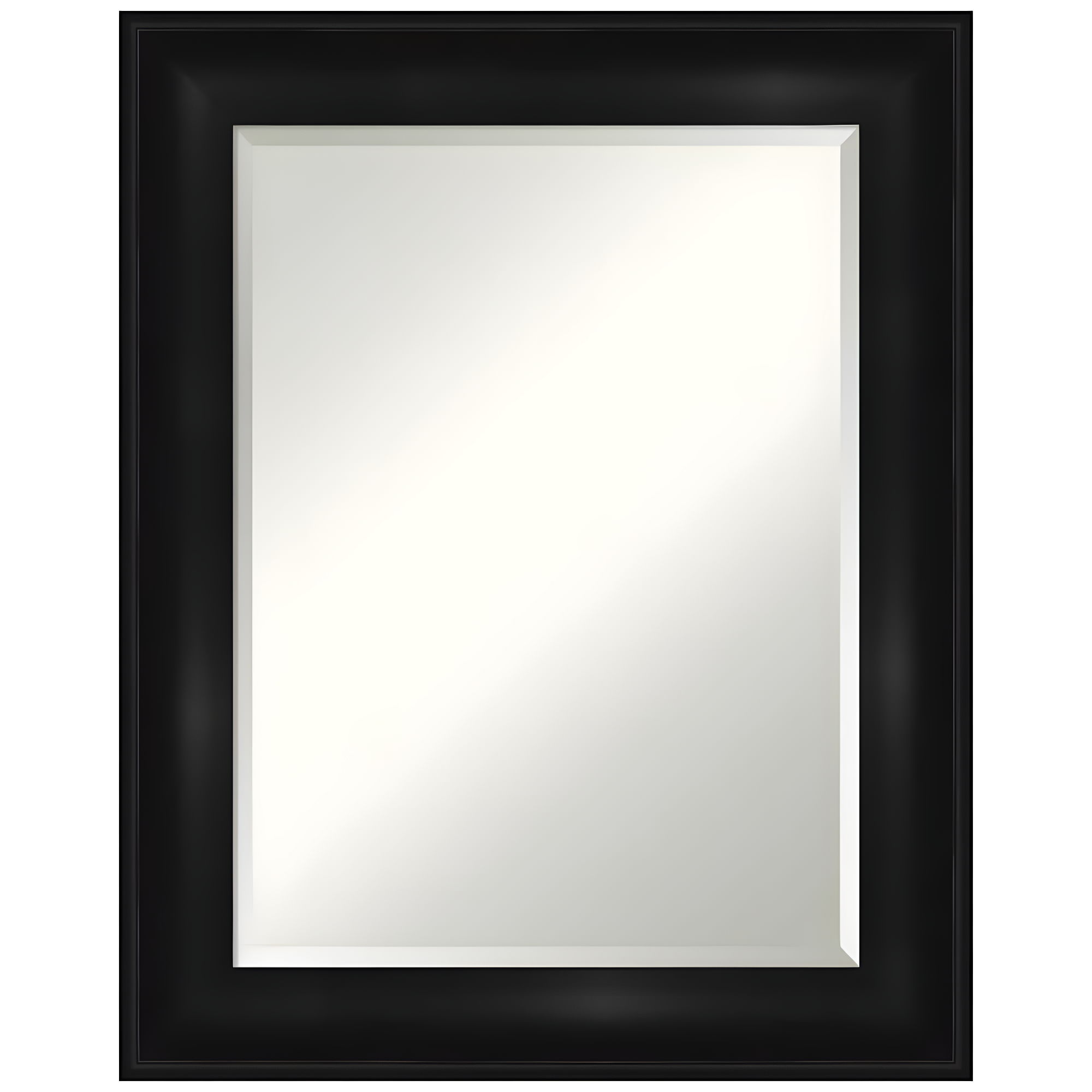24" x 30" Non-Beveled Grand Black Wall Mirror - Amanti Art: Modern Rectangle, Polystyrene Frame