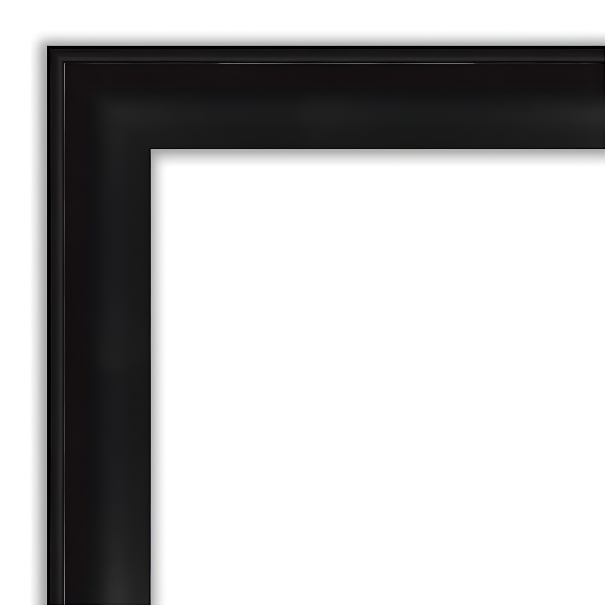24" x 30" Non-Beveled Grand Black Wall Mirror - Amanti Art: Modern Rectangle, Polystyrene Frame