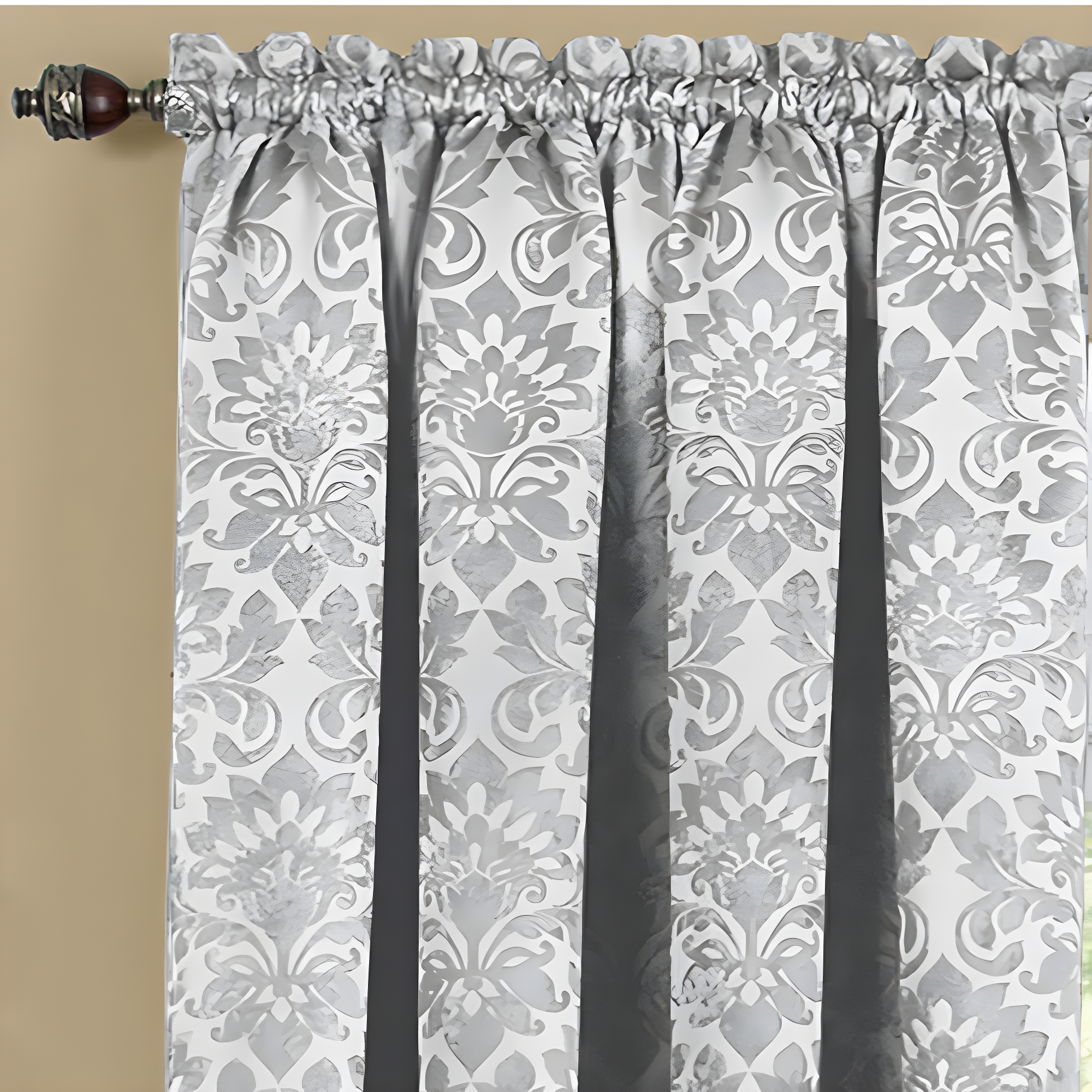 Achim Sutton Window Curtain Panel 52x63 - Silver