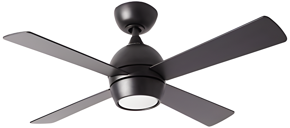 Indi Ceiling Fan + Light - Matte Black / 44"