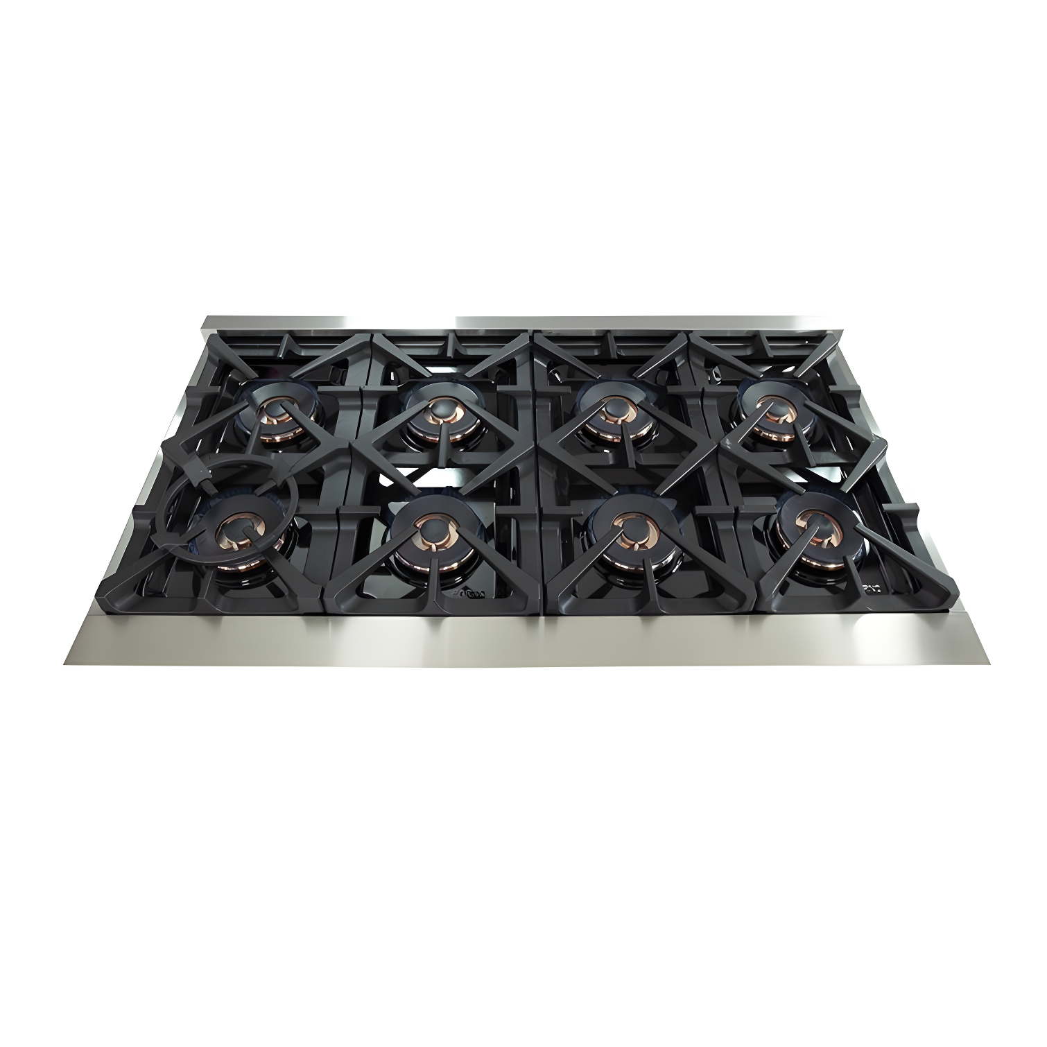 Forno Capriasca 48-inch Dual Fuel Range All Stainless Steel, 8 Brass Burners, 6.58 cu.ft. Double Ovens FFSGS6187-48