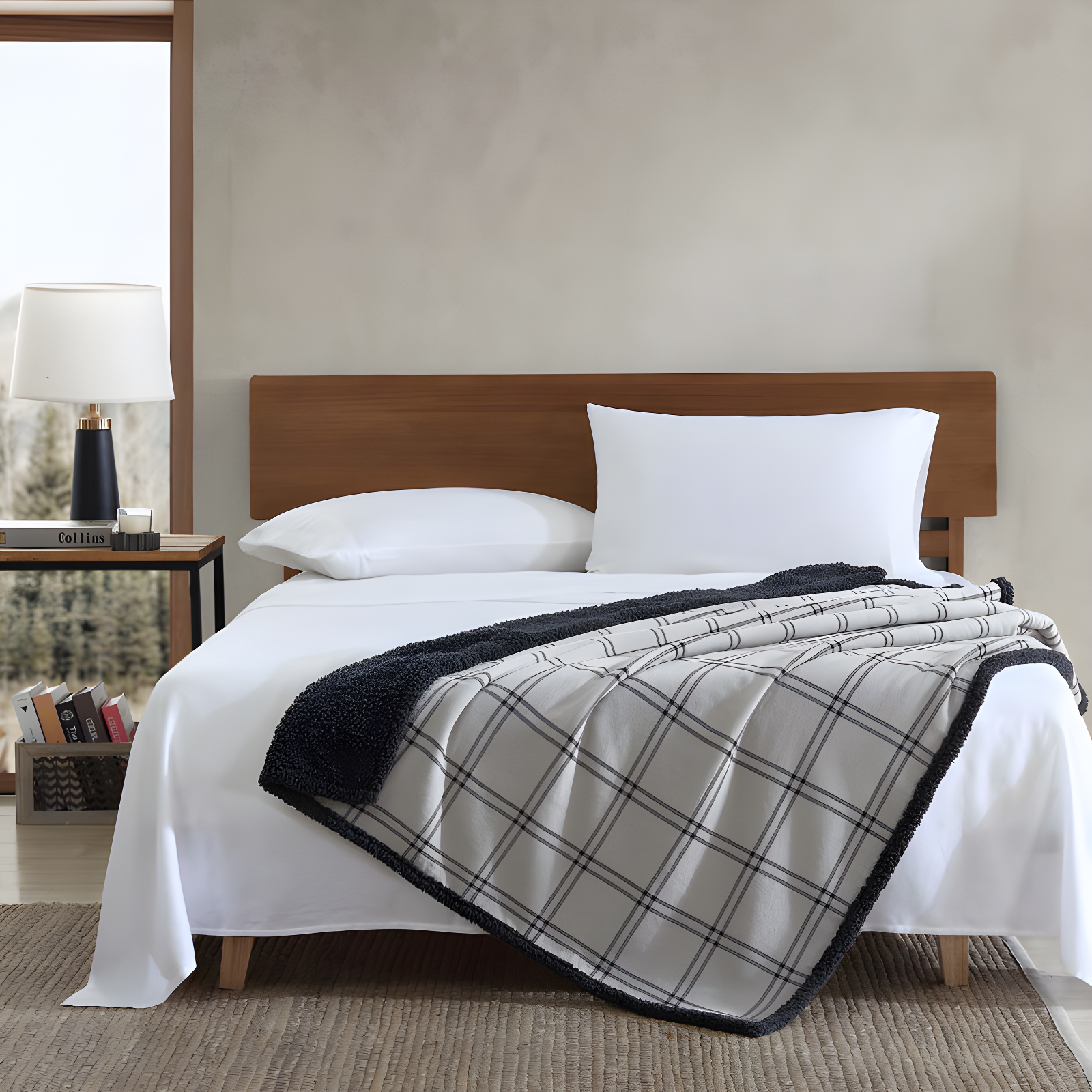 Eddie Bauer Eddie Bauer Printed Flannel/Sherpa Throw Blankets