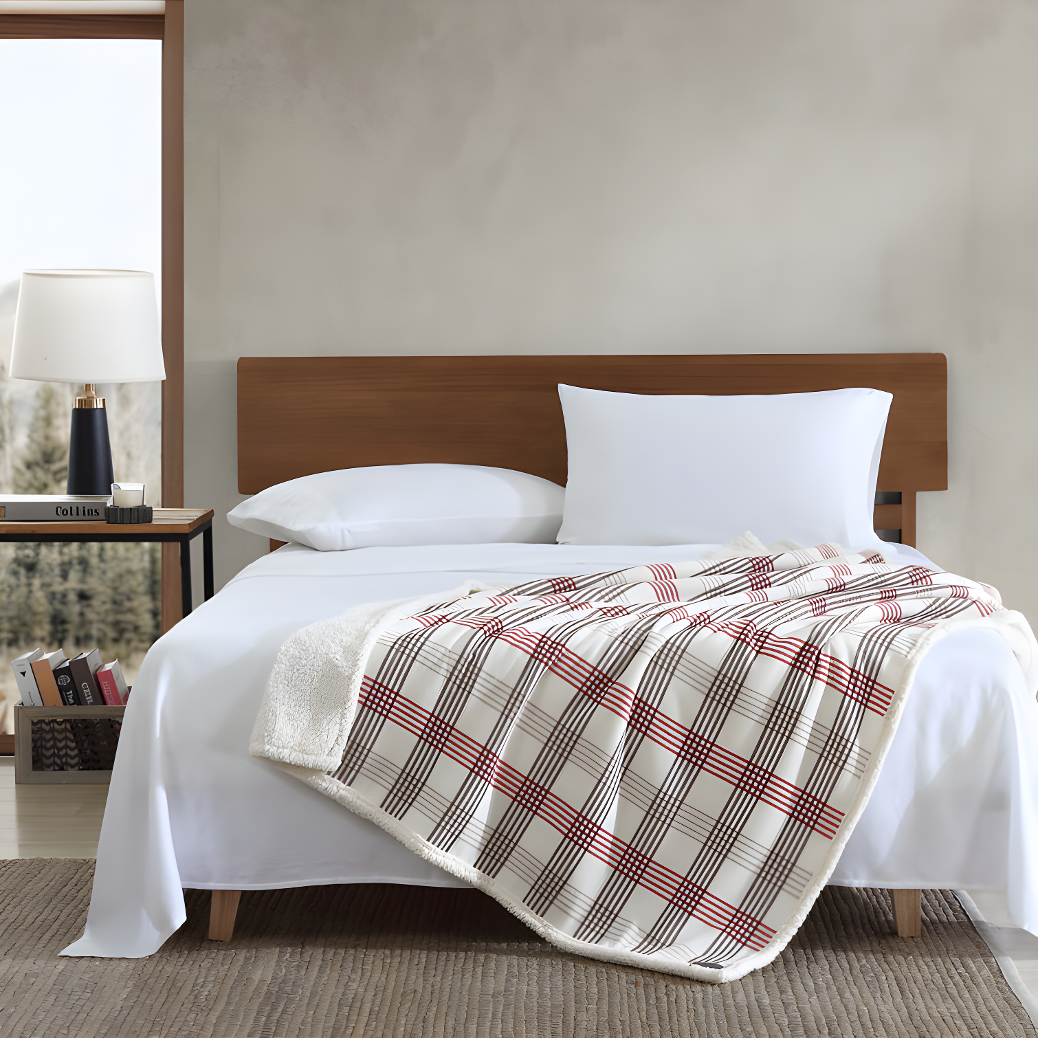 Eddie Bauer Eddie Bauer Printed Flannel/Sherpa Throw Blankets