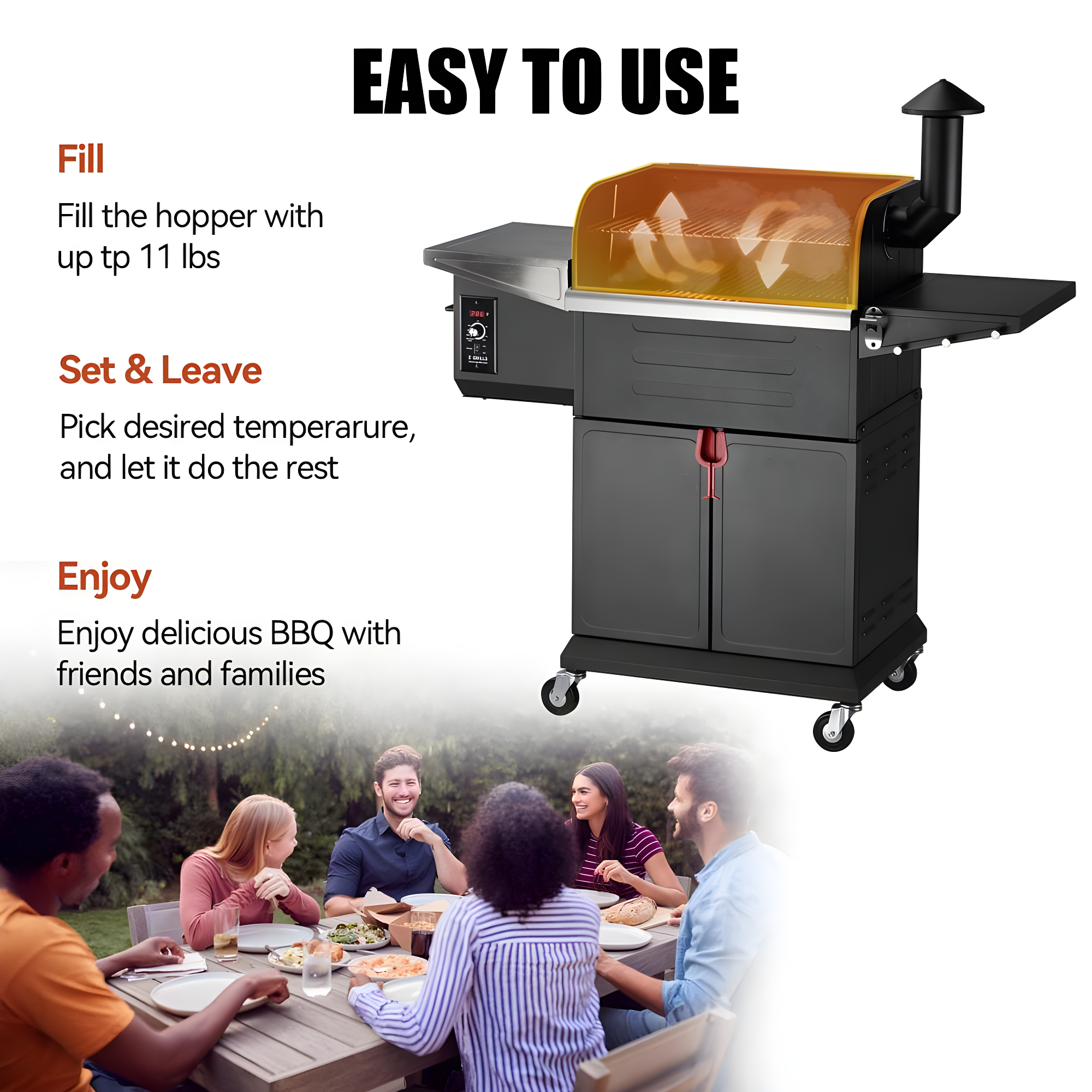 Z GRILLS Upgraded Wood Pellet Grill with PID Controller, 8-in-1, 572 sq in Cooking Area