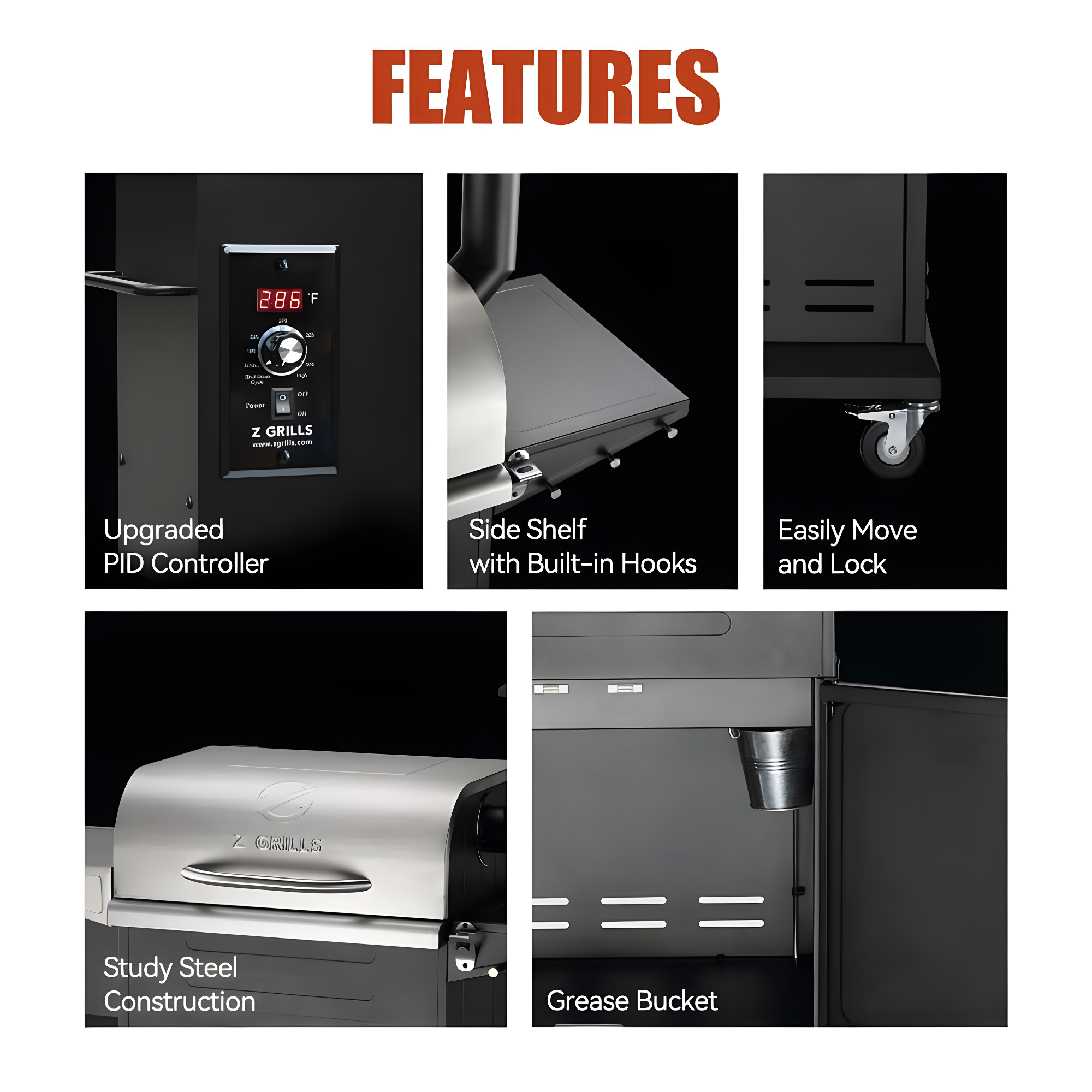 Z GRILLS Upgraded Wood Pellet Grill with PID Controller, 8-in-1, 572 sq in Cooking Area