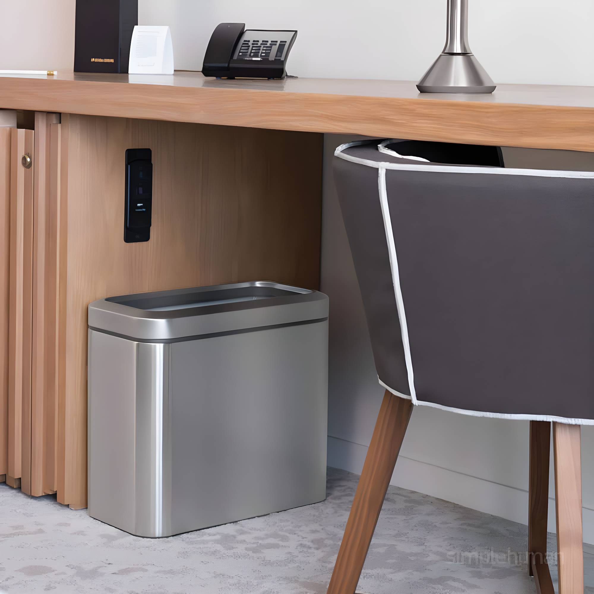 simplehuman 25 Liter / 6.6 Gallon Slim Open Commercial Trash Can, Brushed Stainless Steel