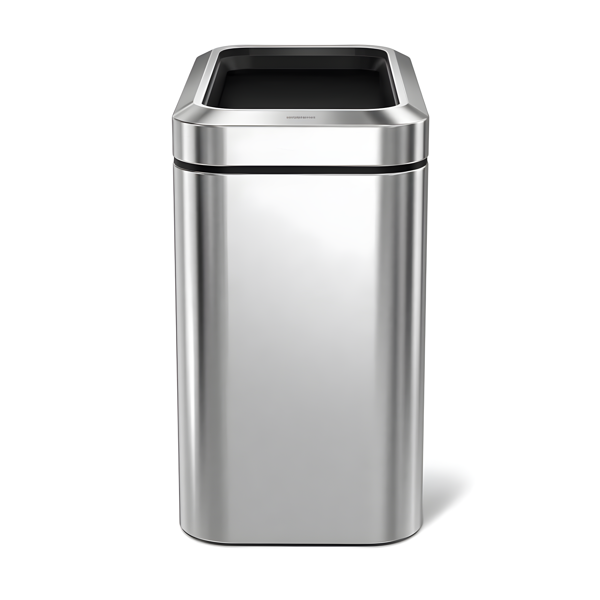 simplehuman 25 Liter / 6.6 Gallon Slim Open Commercial Trash Can, Brushed Stainless Steel