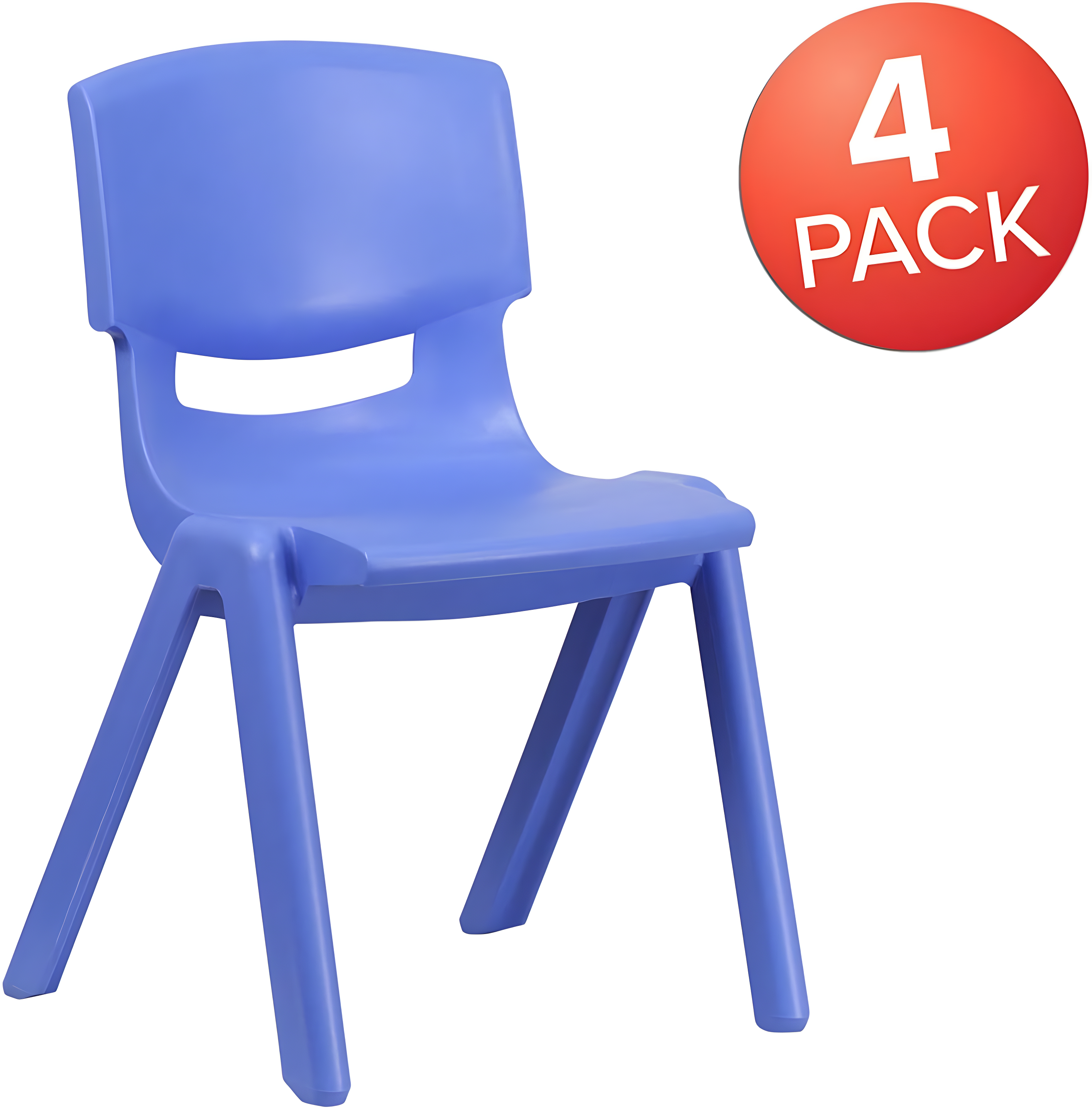 Flash Furniture Goddard Plastic Stack School Chair with Seat, 3rd-7th School Chair (Set of 4)