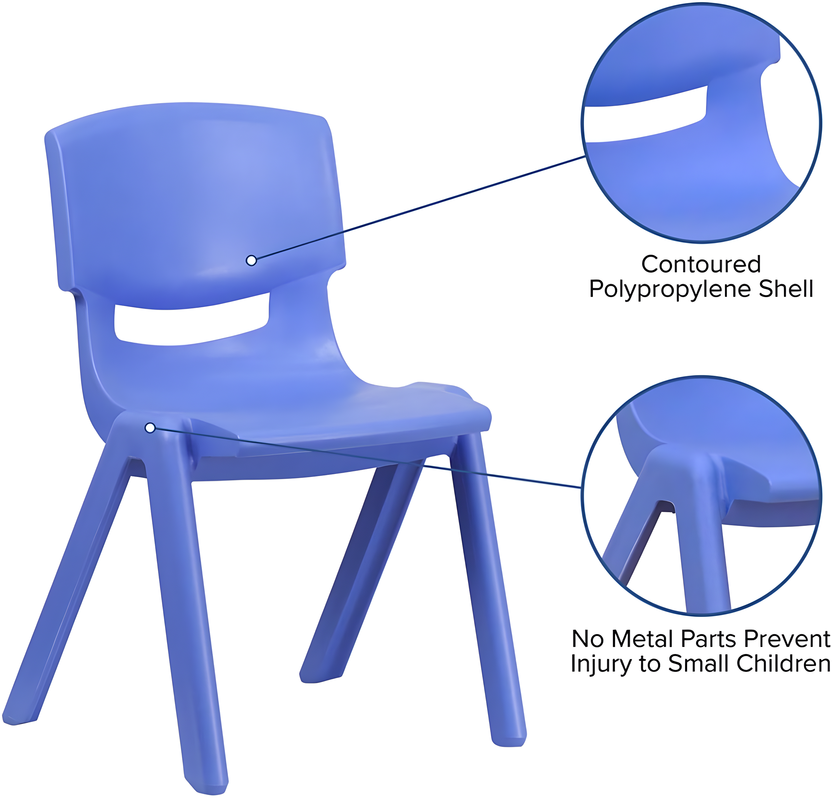 Flash Furniture Goddard Plastic Stack School Chair with Seat, 3rd-7th School Chair (Set of 4)