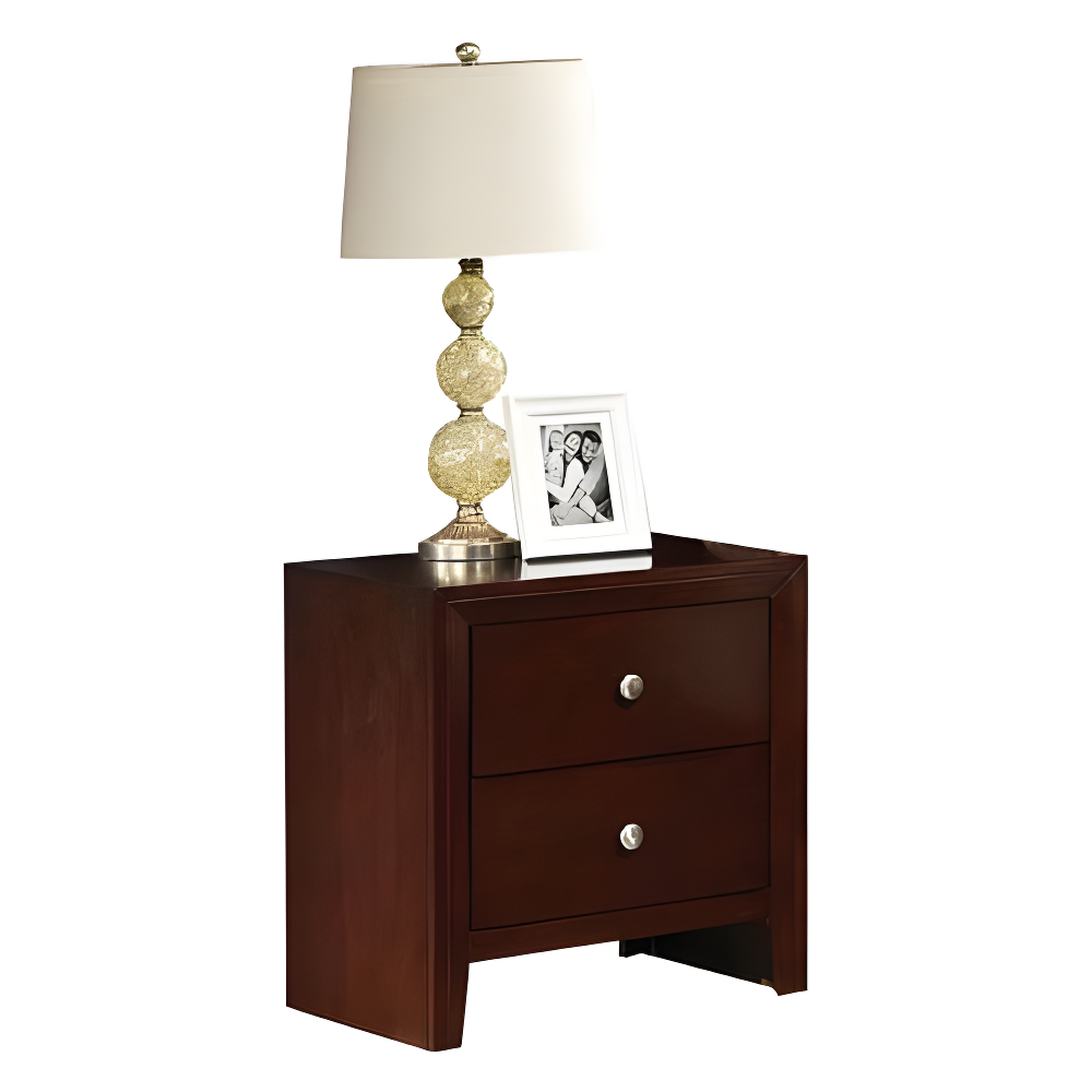 22" Ilana Nightstand Brown Cherry - Acme Furniture: Wood Composite, No Assembly, Meets ASTM Safety Standards