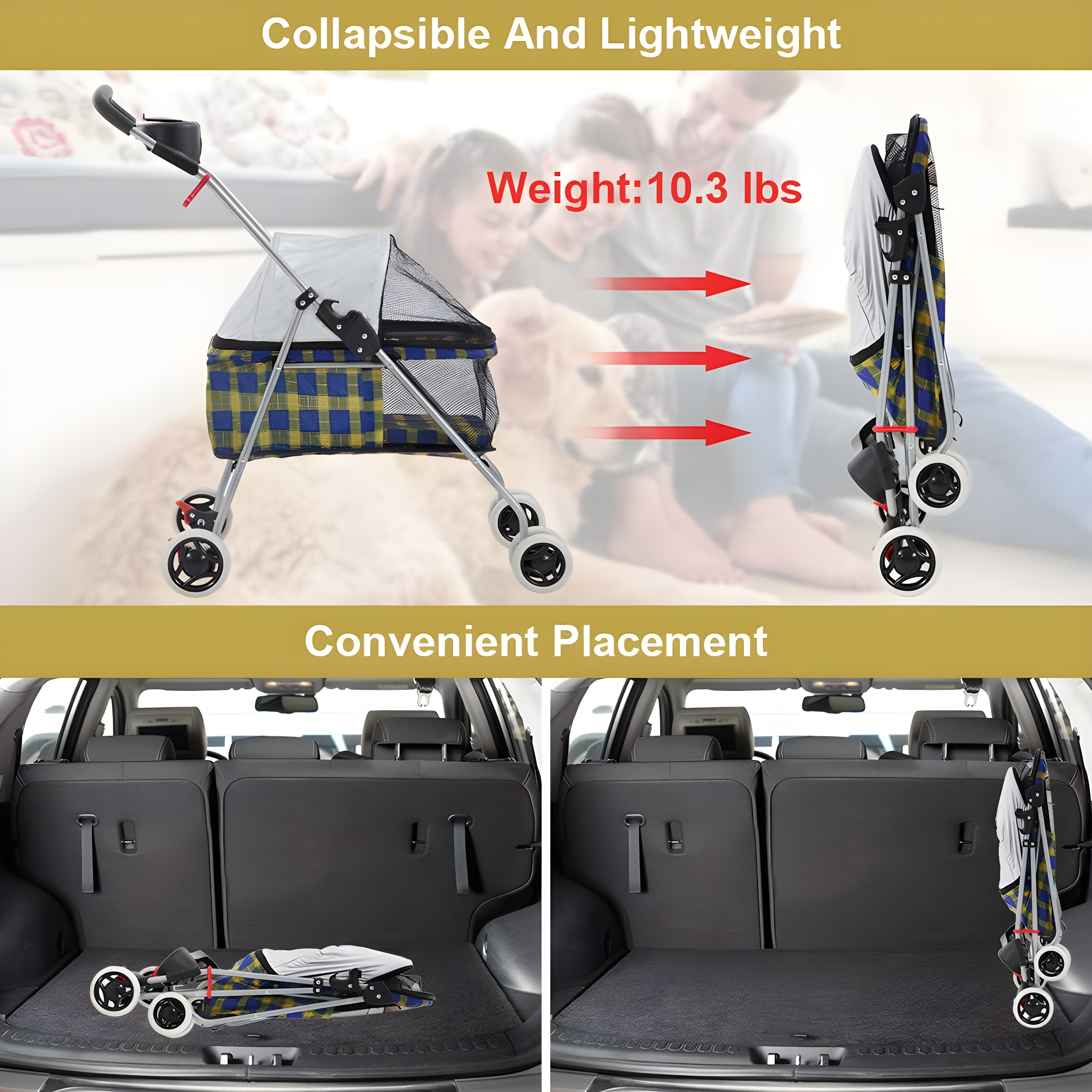 Foldable Pet Jogger Stroller