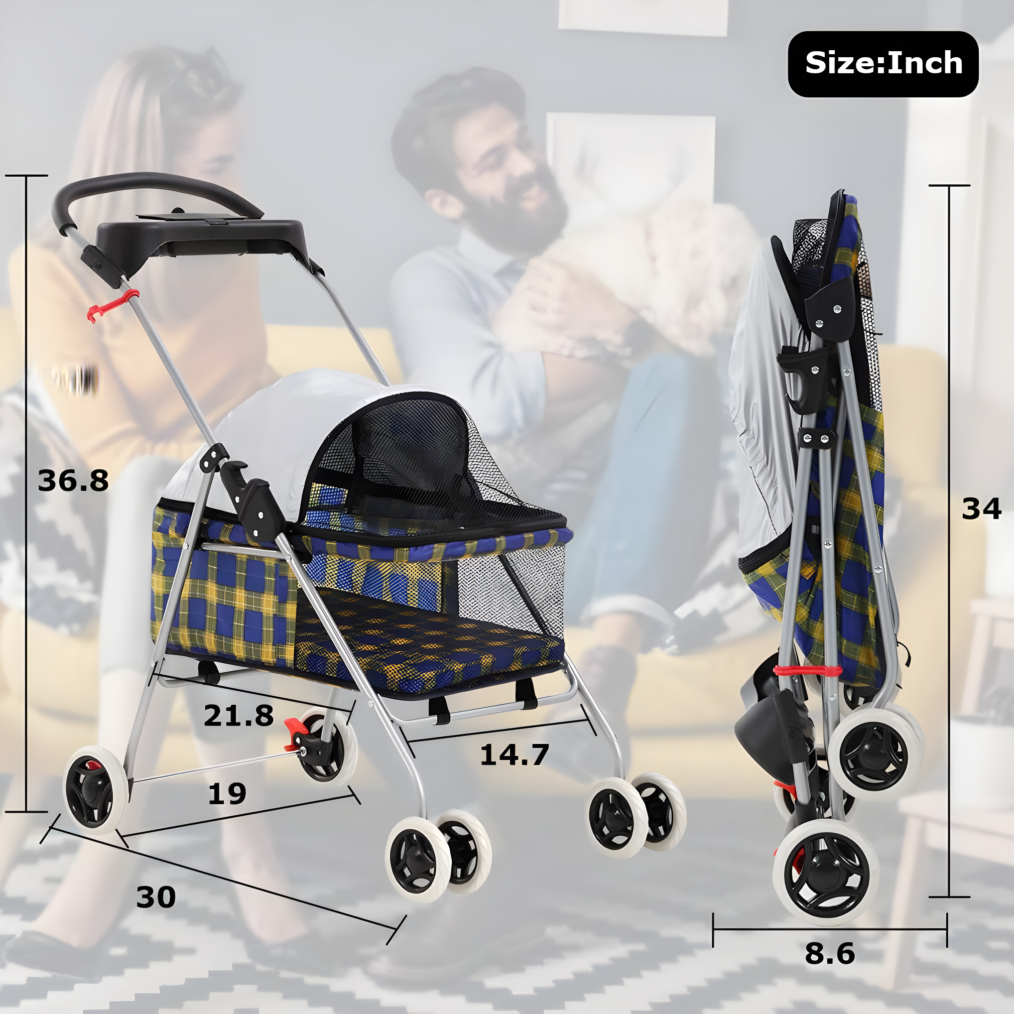 Foldable Pet Jogger Stroller