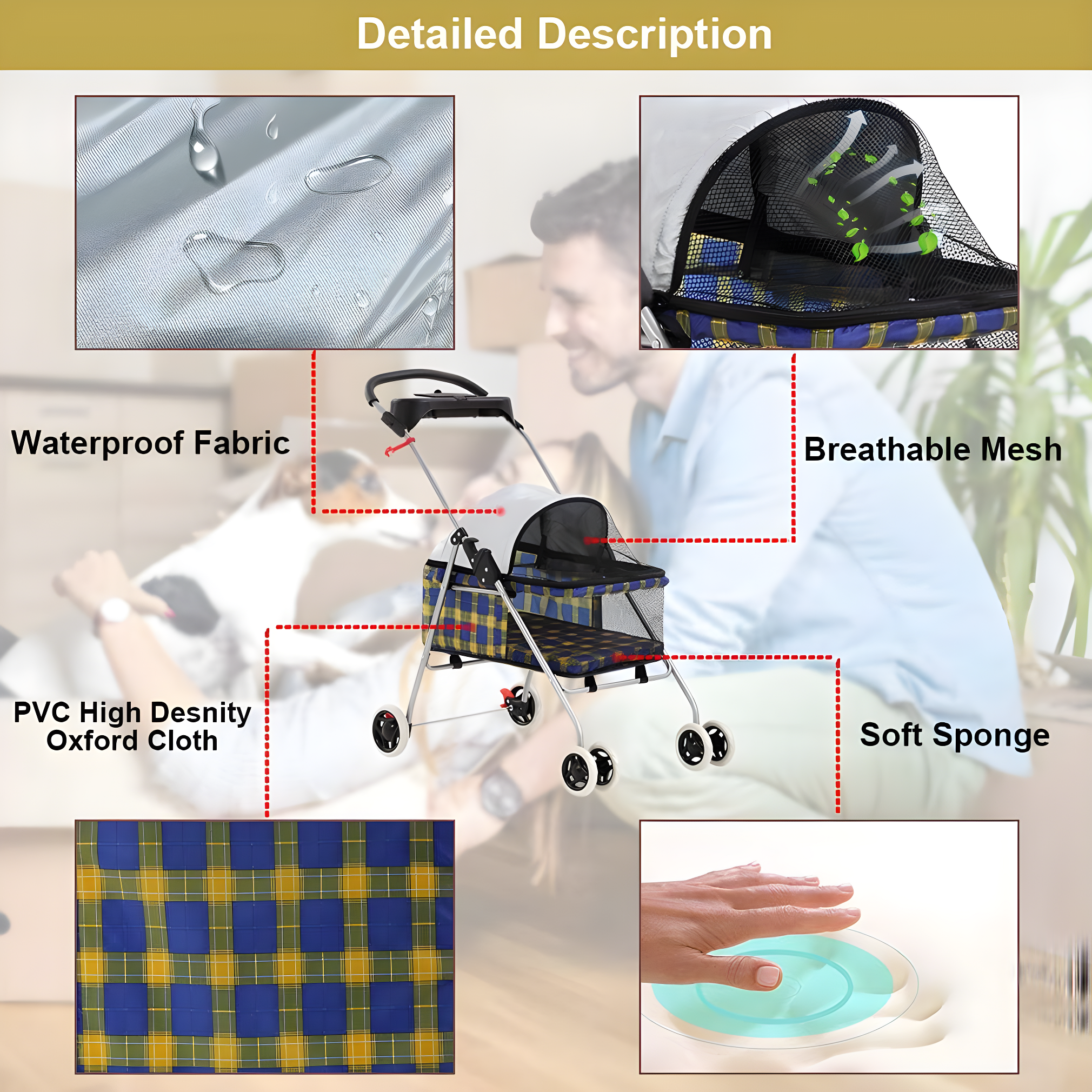 Foldable Pet Jogger Stroller