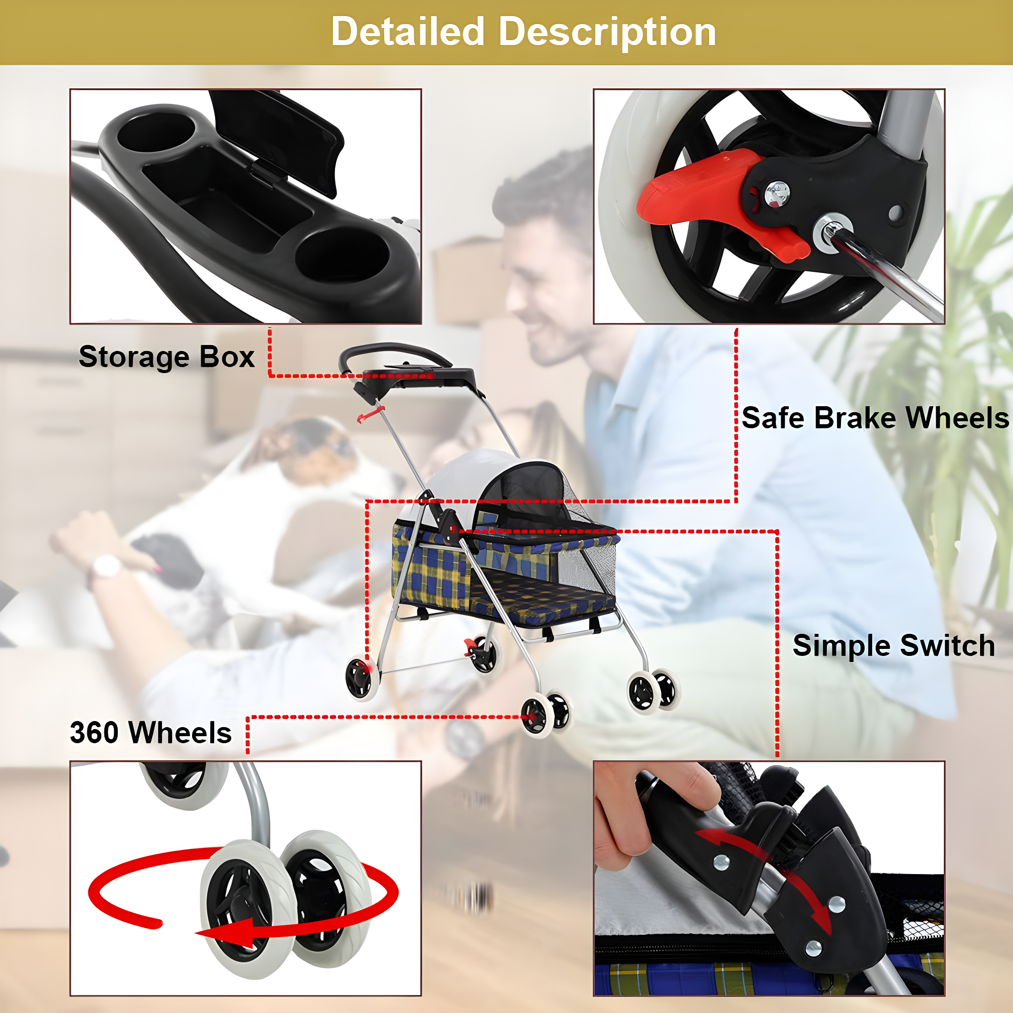 Foldable Pet Jogger Stroller