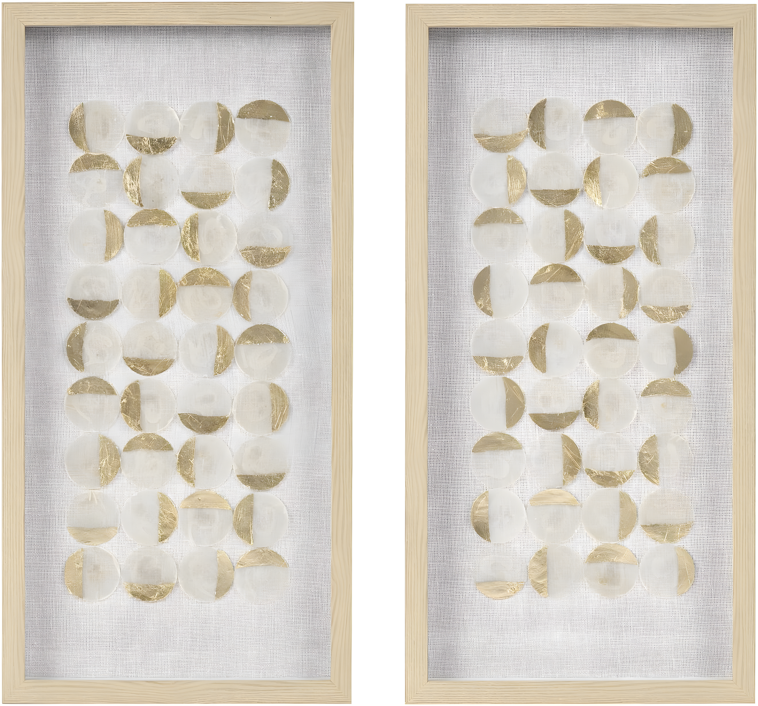 Mercury Row® Zeringue Emblem Natural Capiz with Gold Foil Shadowbox Wall Décor (Set of 2)