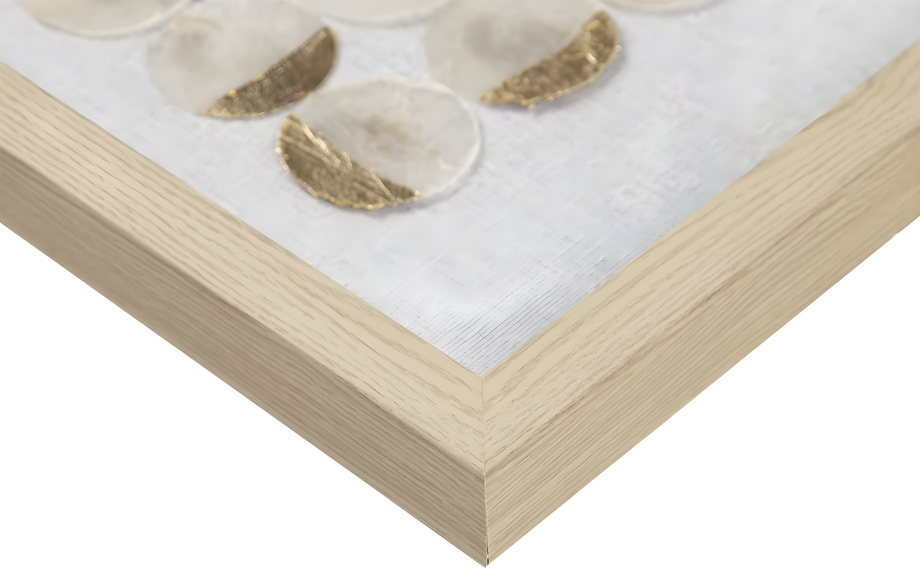 Mercury Row® Zeringue Emblem Natural Capiz with Gold Foil Shadowbox Wall Décor (Set of 2)