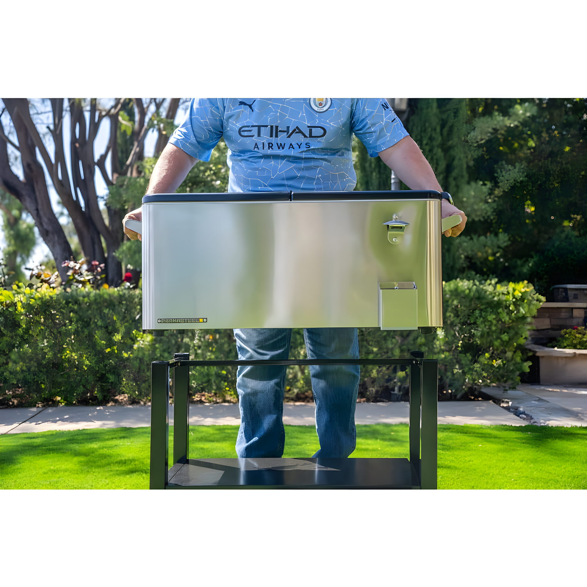Permasteel 80-Qt Outdoor Patio Cooler with Removable Basin