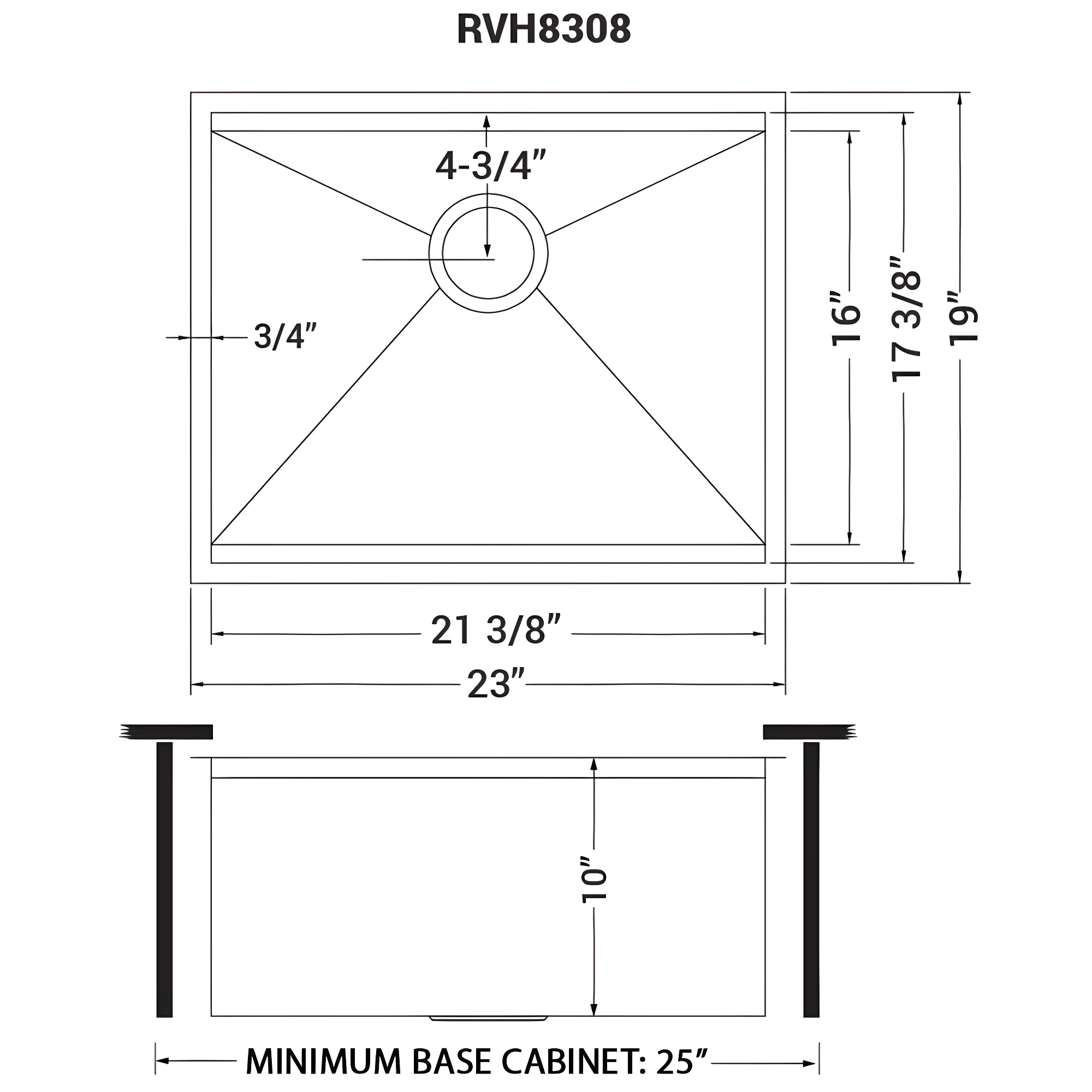 Ruvati RVH8308 Ruvati Workstation Undermount 16 Gauge Stainless Steel Kitchen Sink Single Bowl