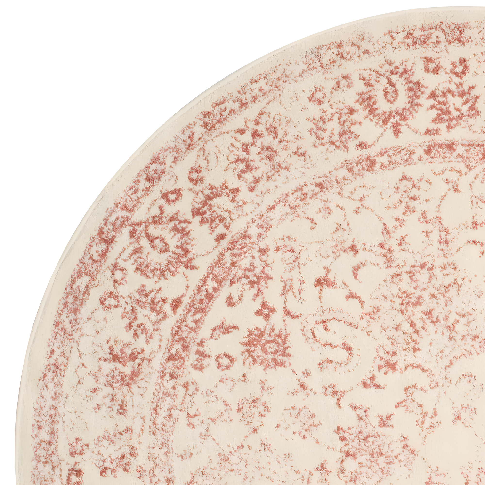 Adirondack ADR109 Machine Made Indoor Area Rug - Ivory/Rose - 6' Round - Safavieh