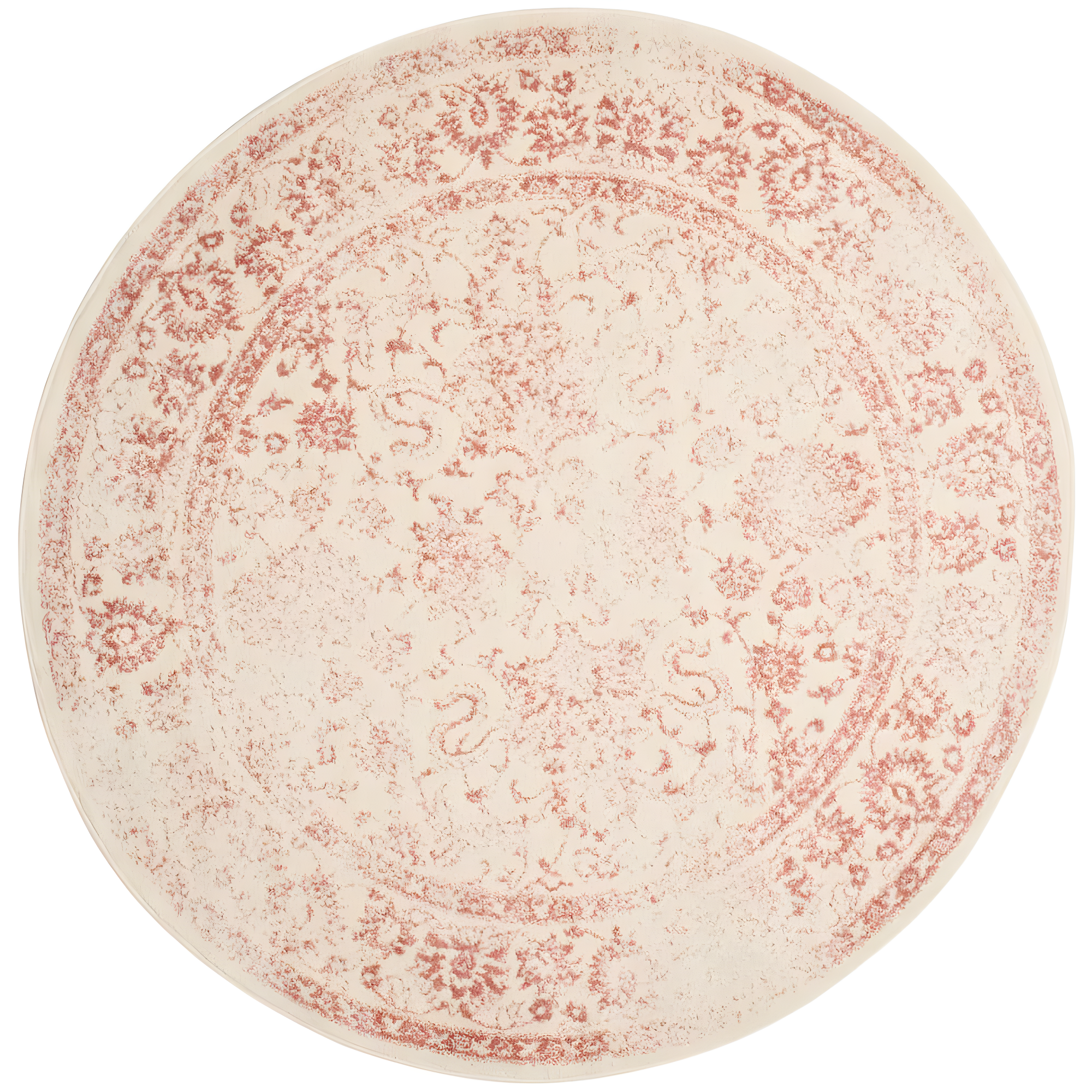 Adirondack ADR109 Machine Made Indoor Area Rug - Ivory/Rose - 6' Round - Safavieh