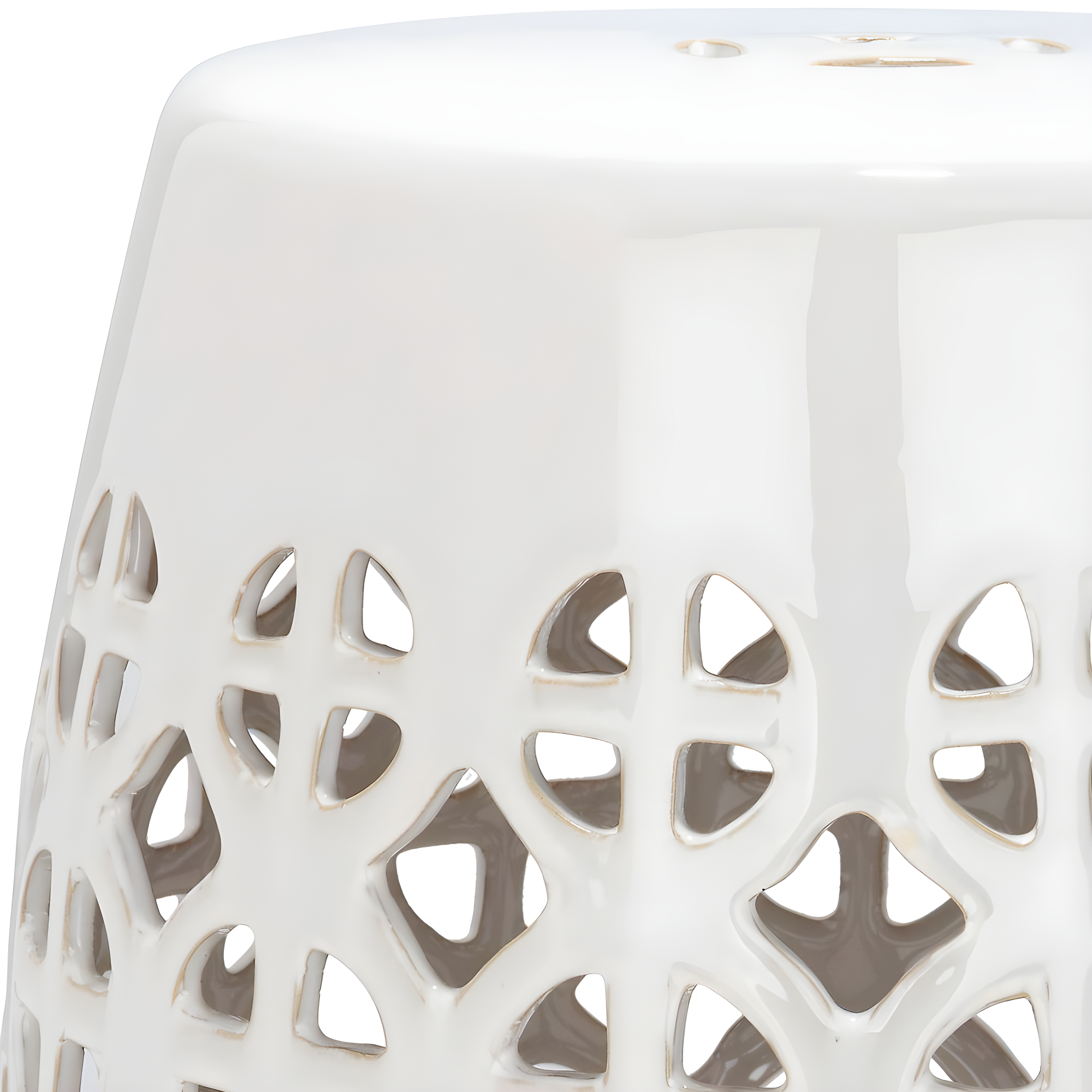Circle Lattice Garden Stool - Indoor/Outdoor - ACS4508 - Creme - Safavieh