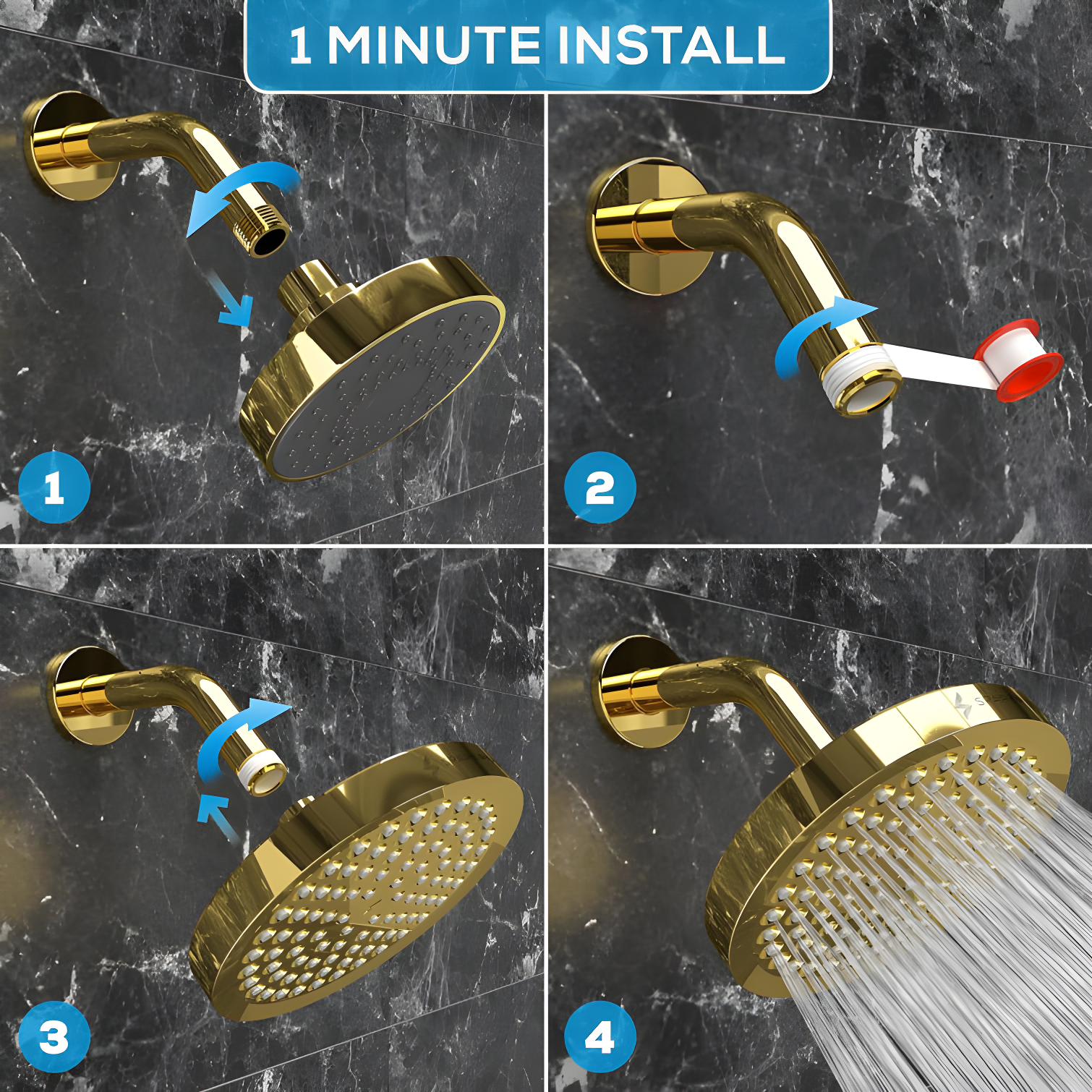 Masoter CL1559TH Adjustable Shower Head 1.8 GPM