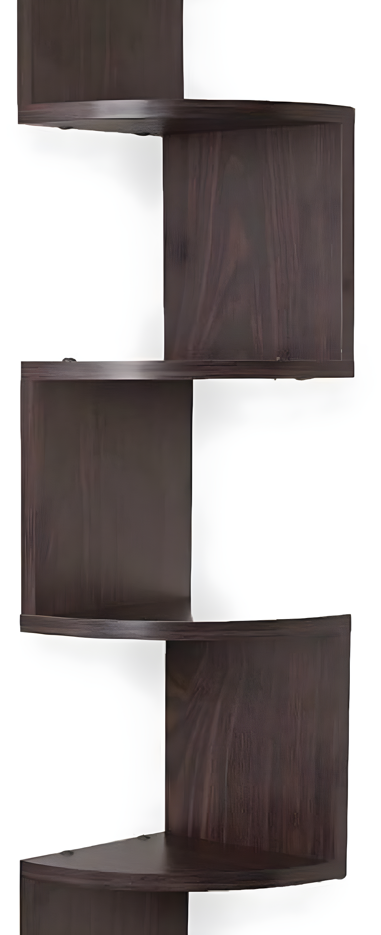 48.5" x 7.7" Zigzag Corner Shelf Walnut - Danya B.: Modern Laminated MDF, 5-Tier Floating Design