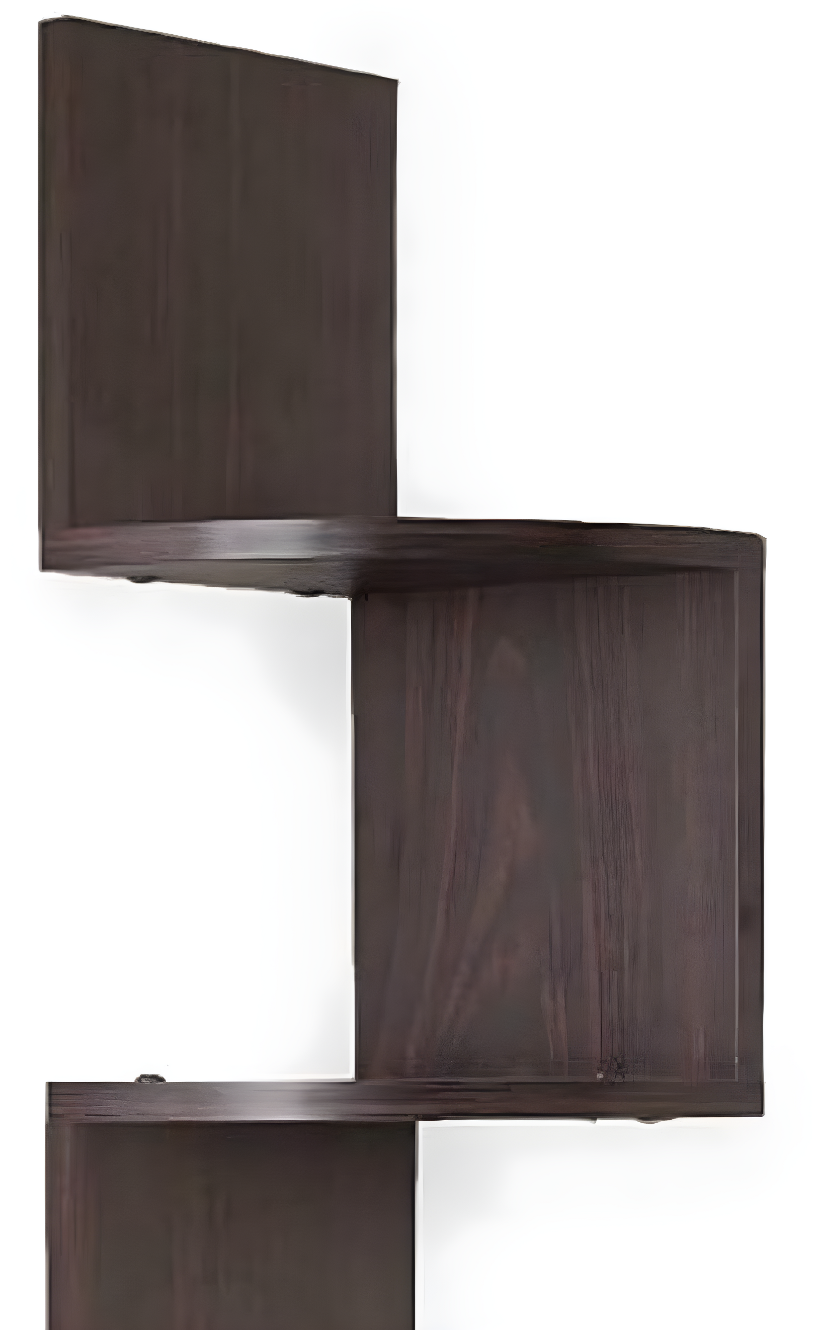 48.5" x 7.7" Zigzag Corner Shelf Walnut - Danya B.: Modern Laminated MDF, 5-Tier Floating Design