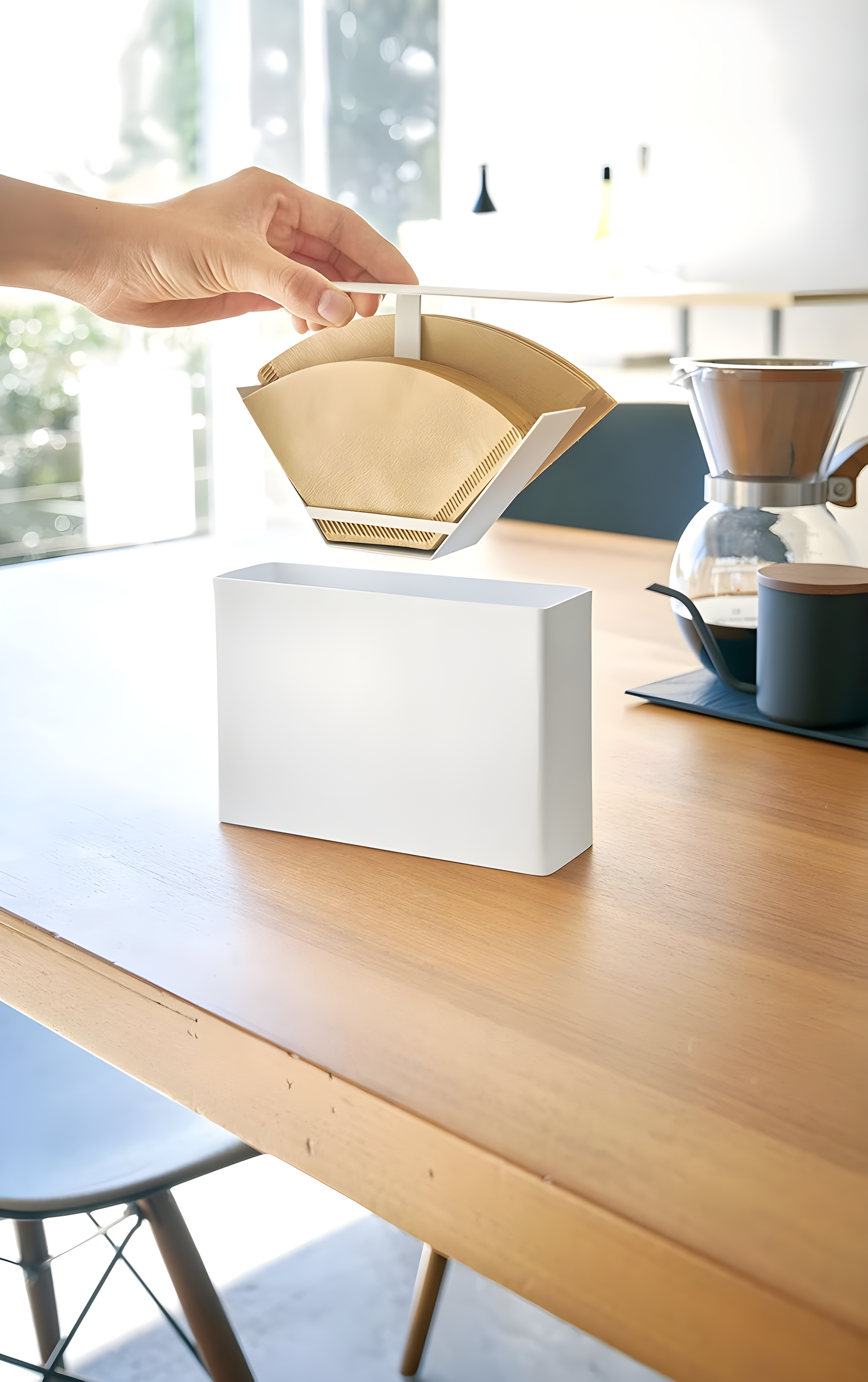 Yamazaki Home Yamazaki Home 02 Coffee Filter Case - Kitchen Storage Holder Container, Steel, Lid