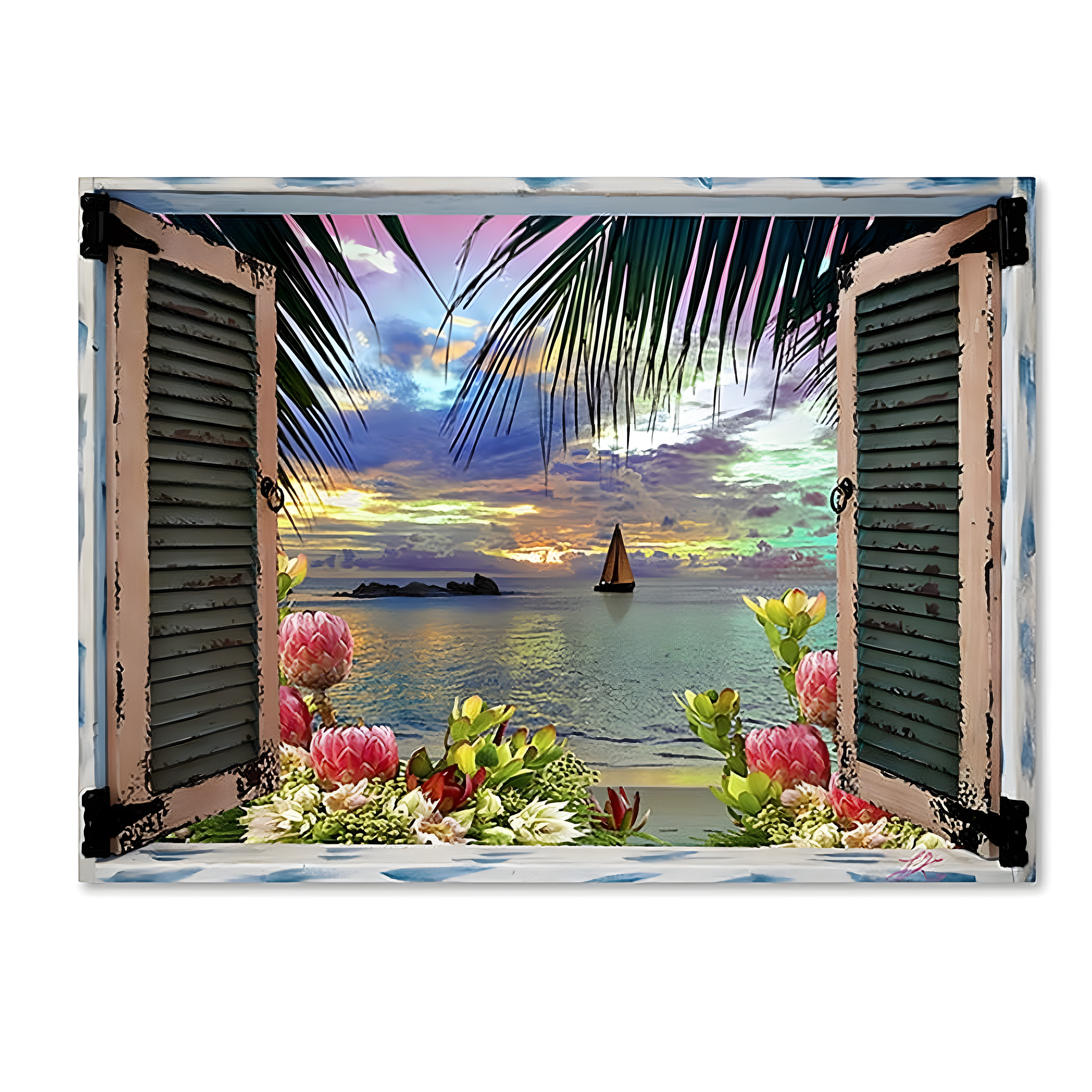 Leo Kelly 'Tropical Window to Paradise III' Canvas Art