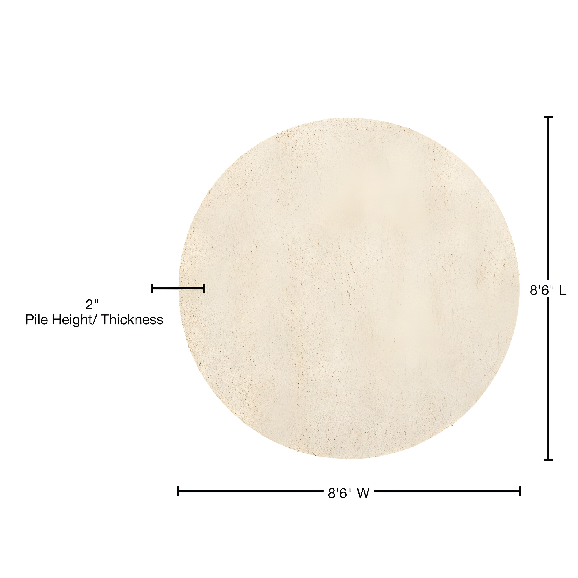 Shag SG151 Power Loomed Indoor Area Rug - Ivory - 8'6" round - Safavieh.