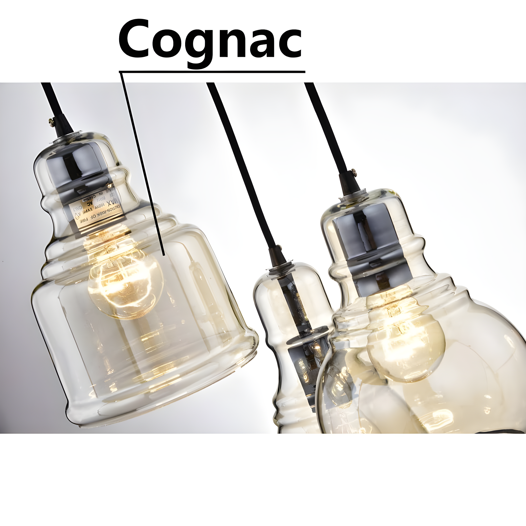 The Lighting Store Mariana Antique Black Cognac Glass 3-light Cluster Pendant Chandelier