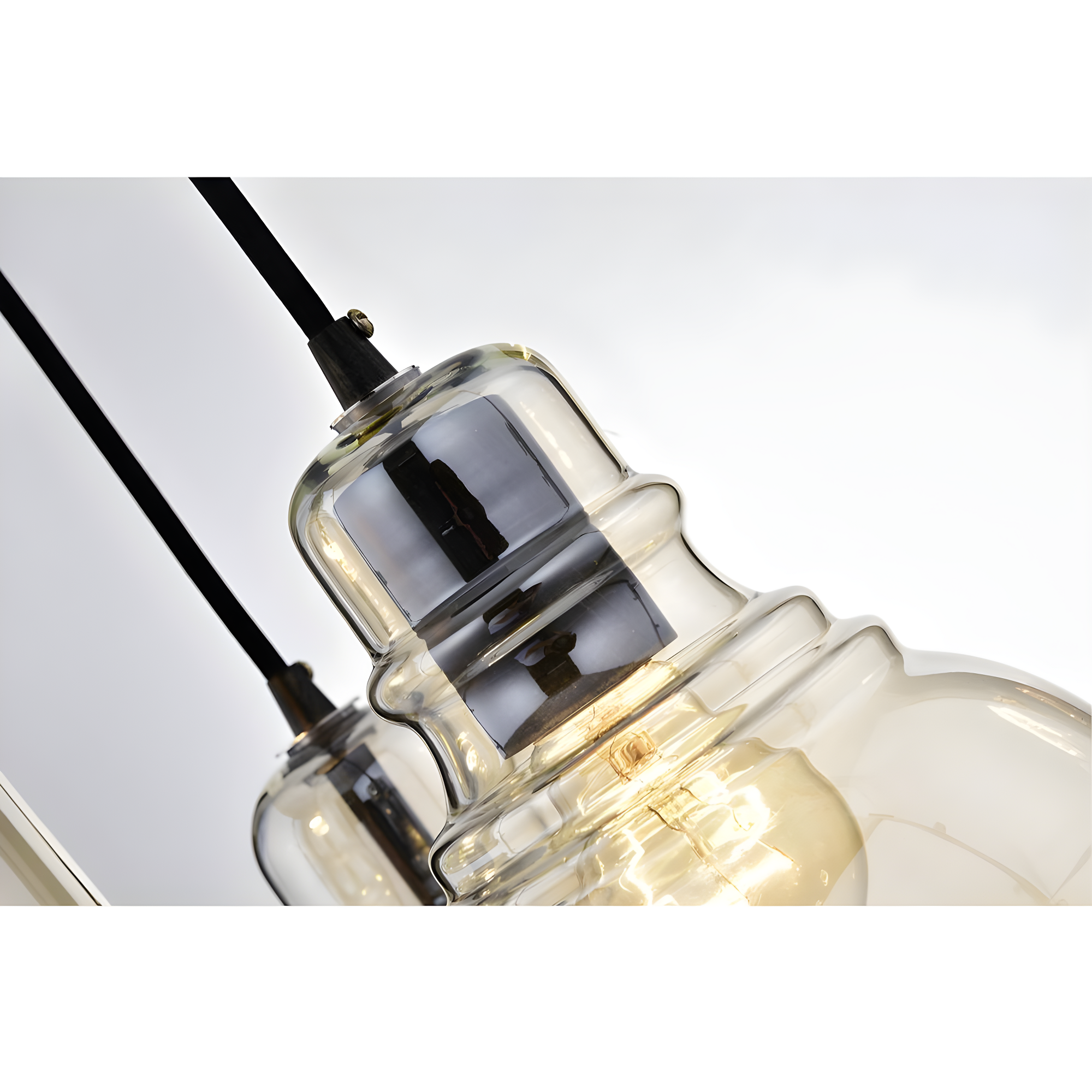 The Lighting Store Mariana Antique Black Cognac Glass 3-light Cluster Pendant Chandelier