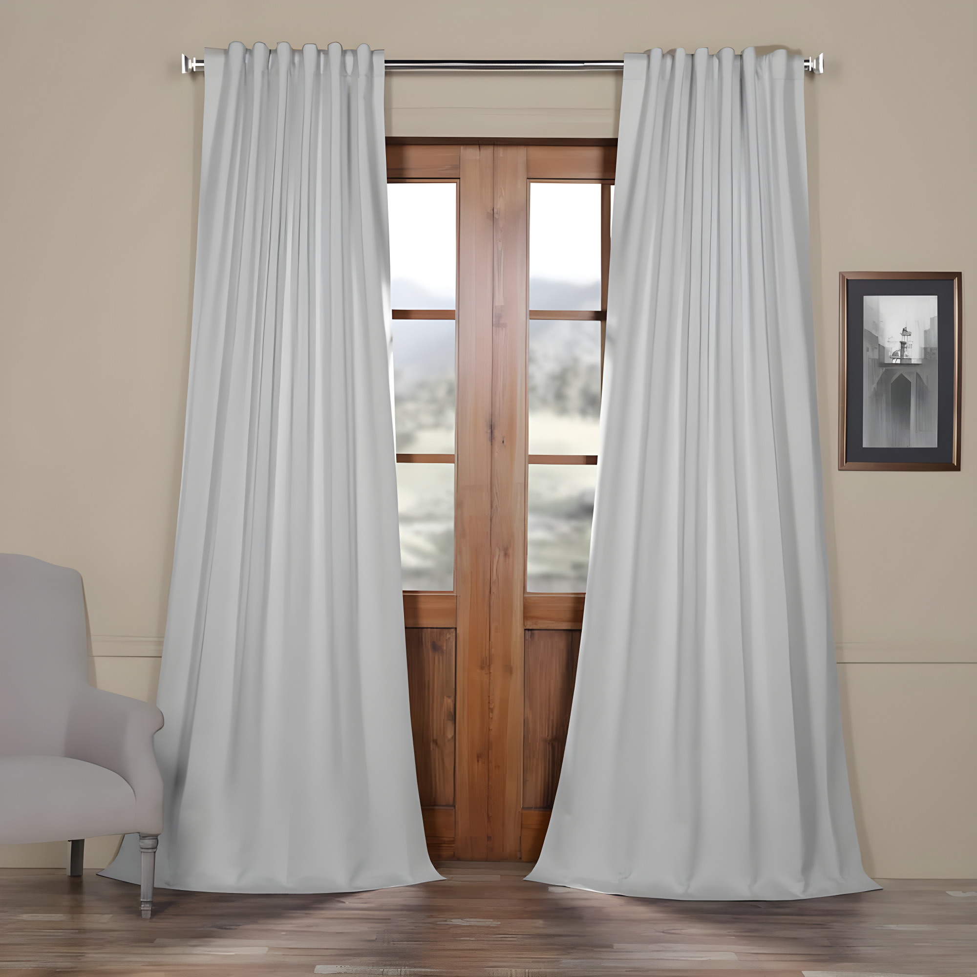 Half Price Drapes Arctic Grey Room Darkening Curtains for Bedroom (1 Panel), 50W X 120L