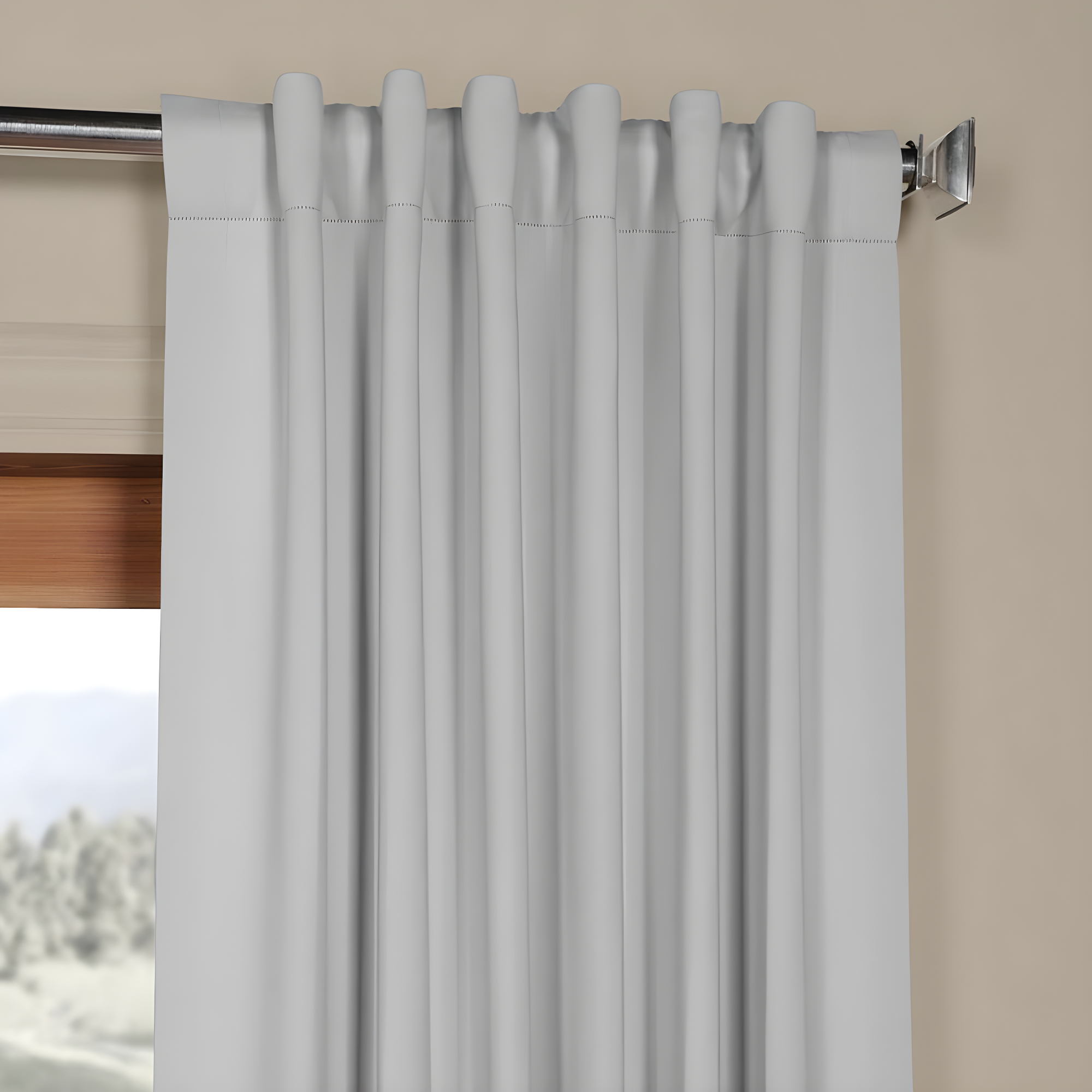 Half Price Drapes Arctic Grey Room Darkening Curtains for Bedroom (1 Panel), 50W X 120L