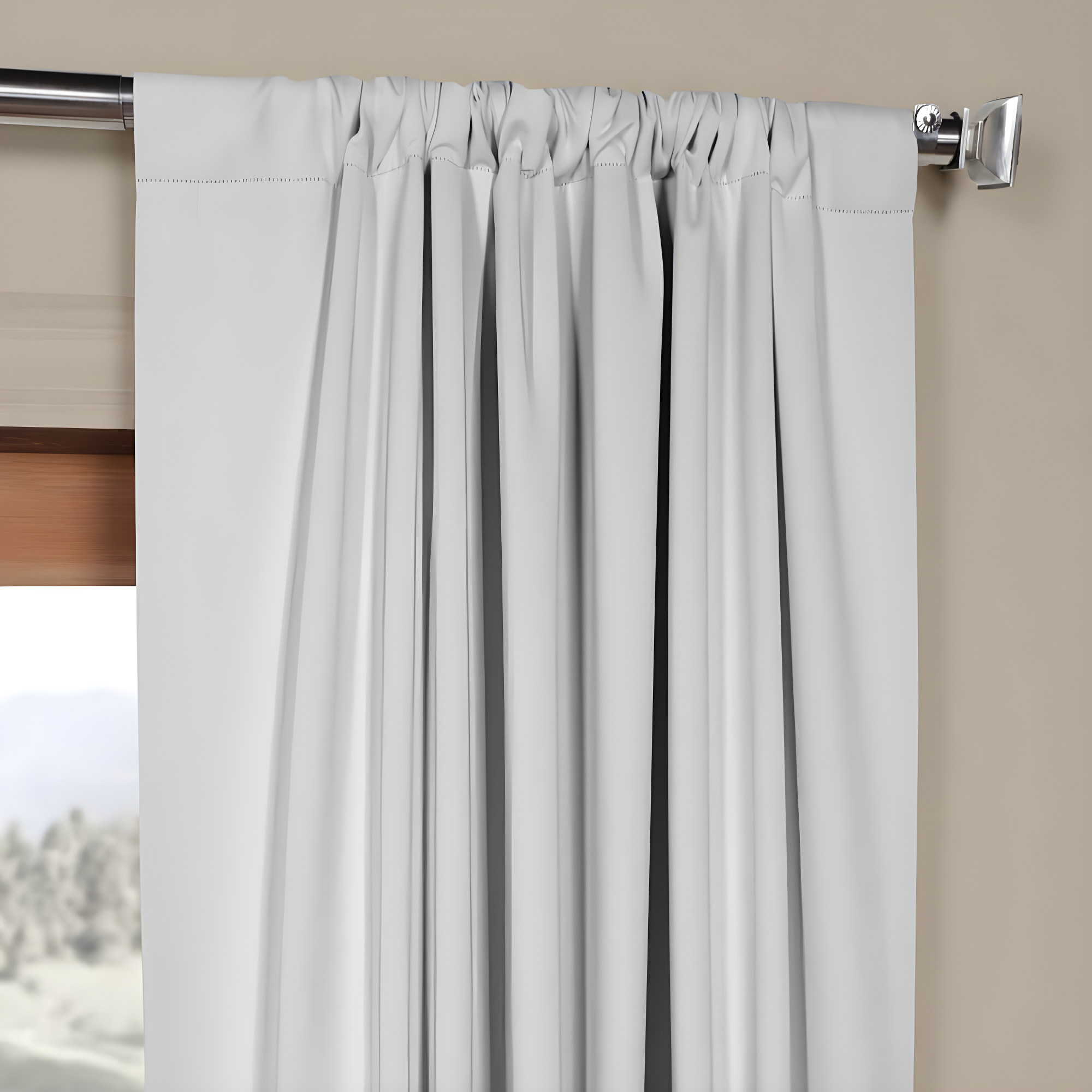 Half Price Drapes Arctic Grey Room Darkening Curtains for Bedroom (1 Panel), 50W X 120L