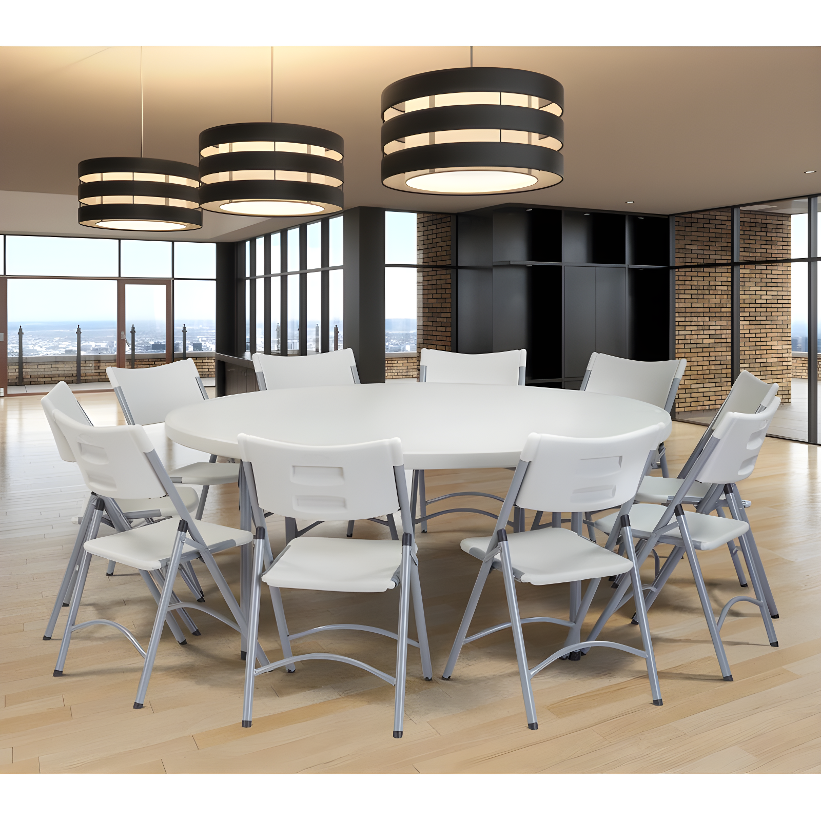 National Public Seating 60'' Circular Portable Banquet Table