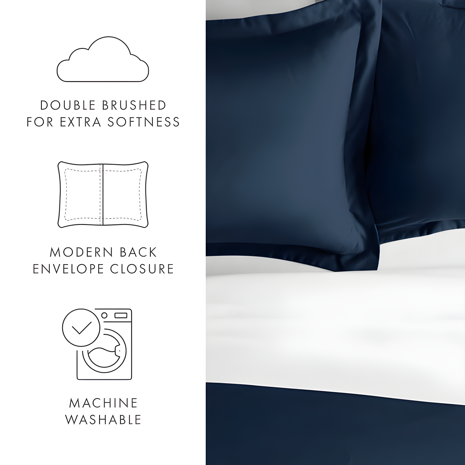 Pillow Shams 2-Pack Microfiber Ultra Soft Bedding (Set of 2)