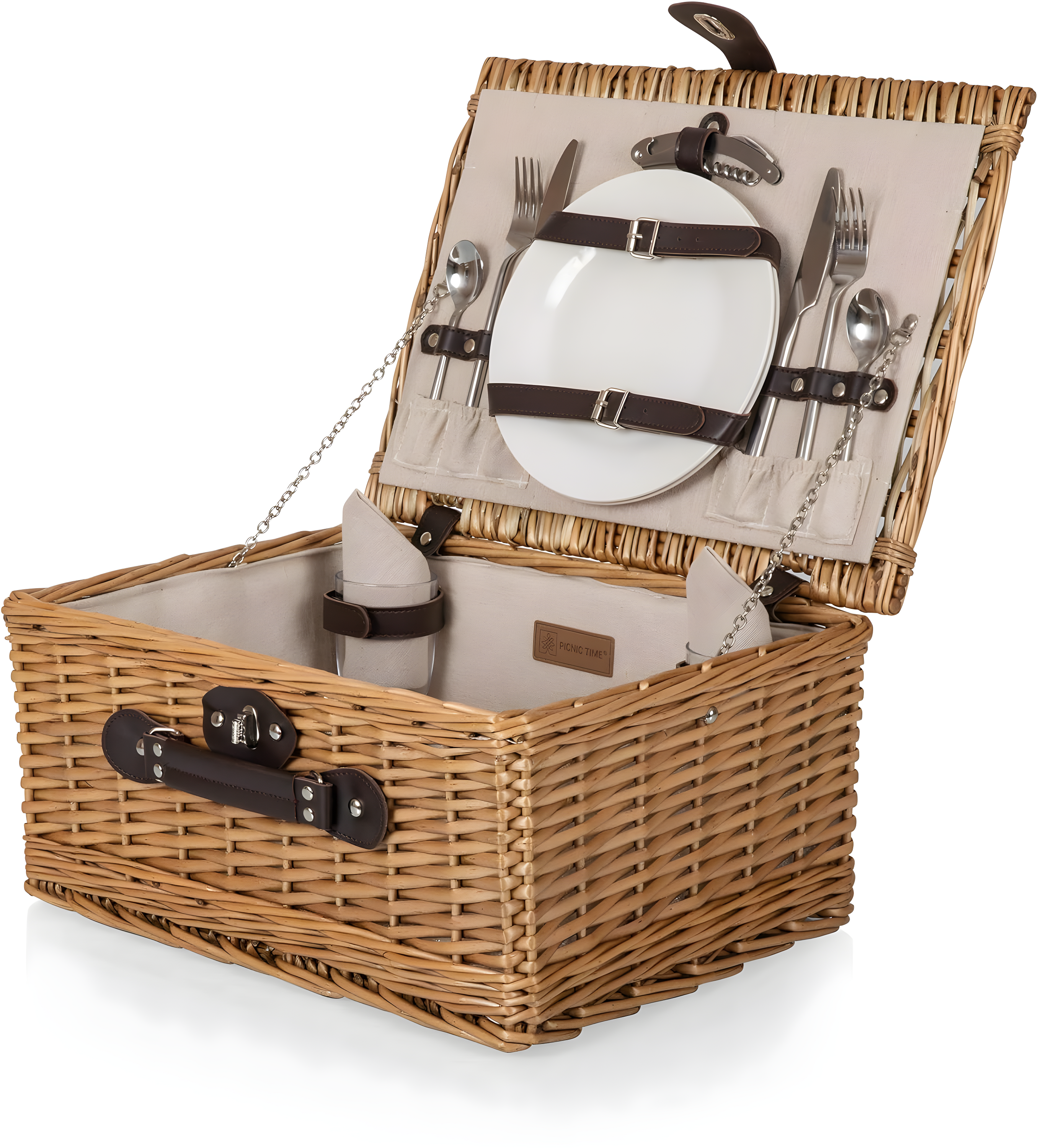 Picnic Time Classic Willow Wicker Picnic Basket - Romantic Picnic