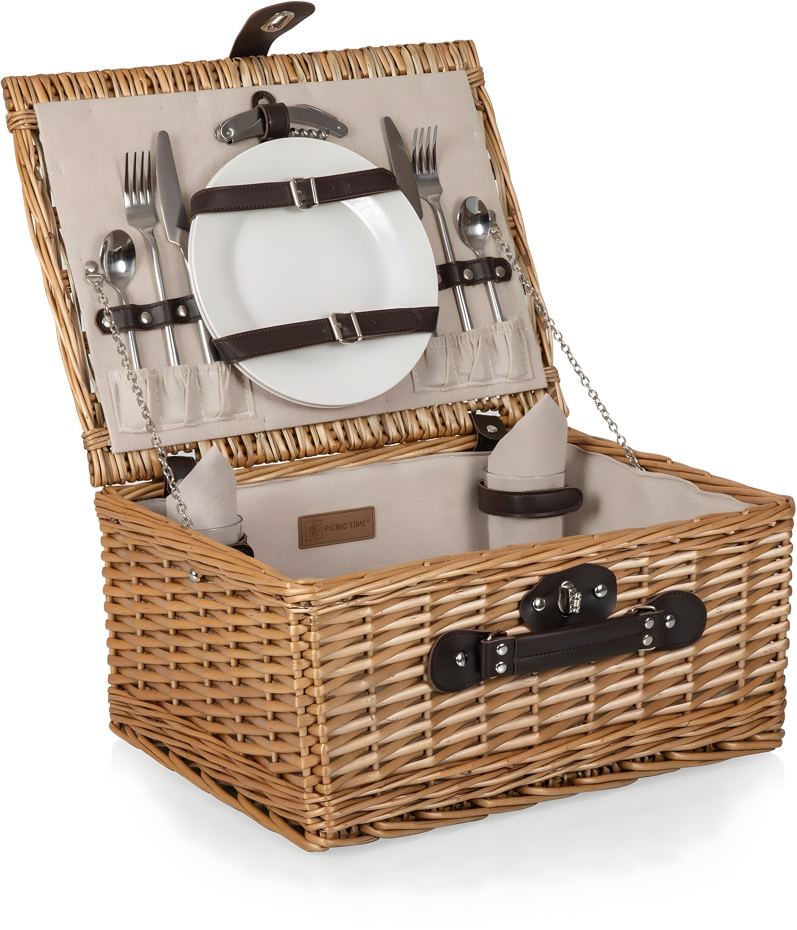 Picnic Time Classic Willow Wicker Picnic Basket - Romantic Picnic