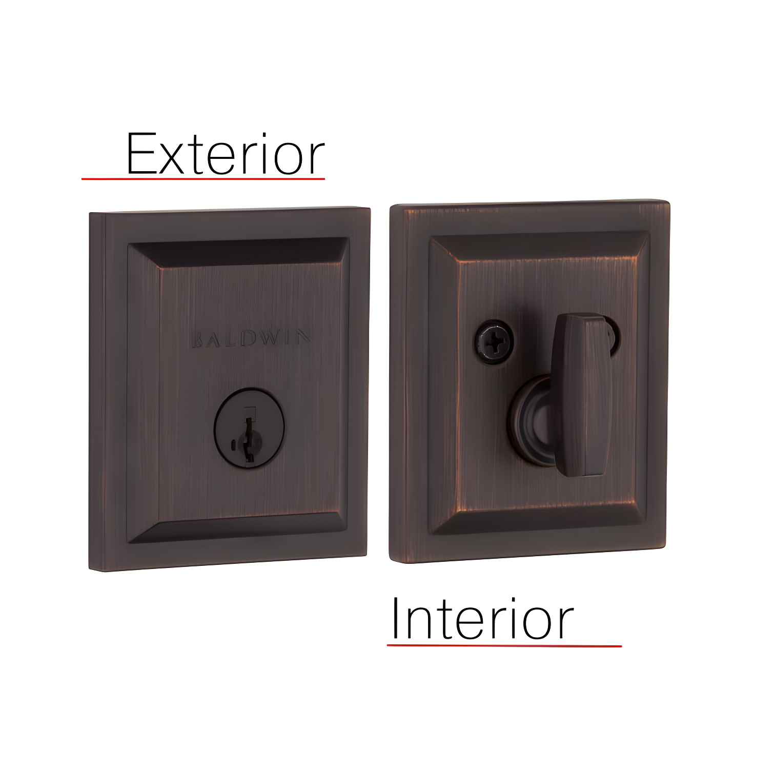 Baldwin 380SLB11PSMTCPRCAL Torrey Pines 380 Rectangular Low Profile Single Cylinder Deadbolt with SmartKey